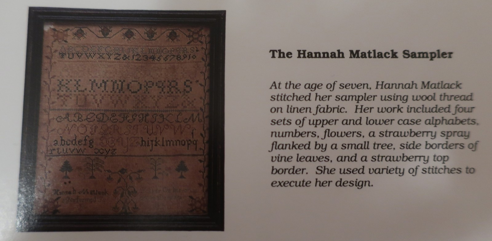 Hannah Matlack sampler leaflet #3; Chester County (PA) collection--New