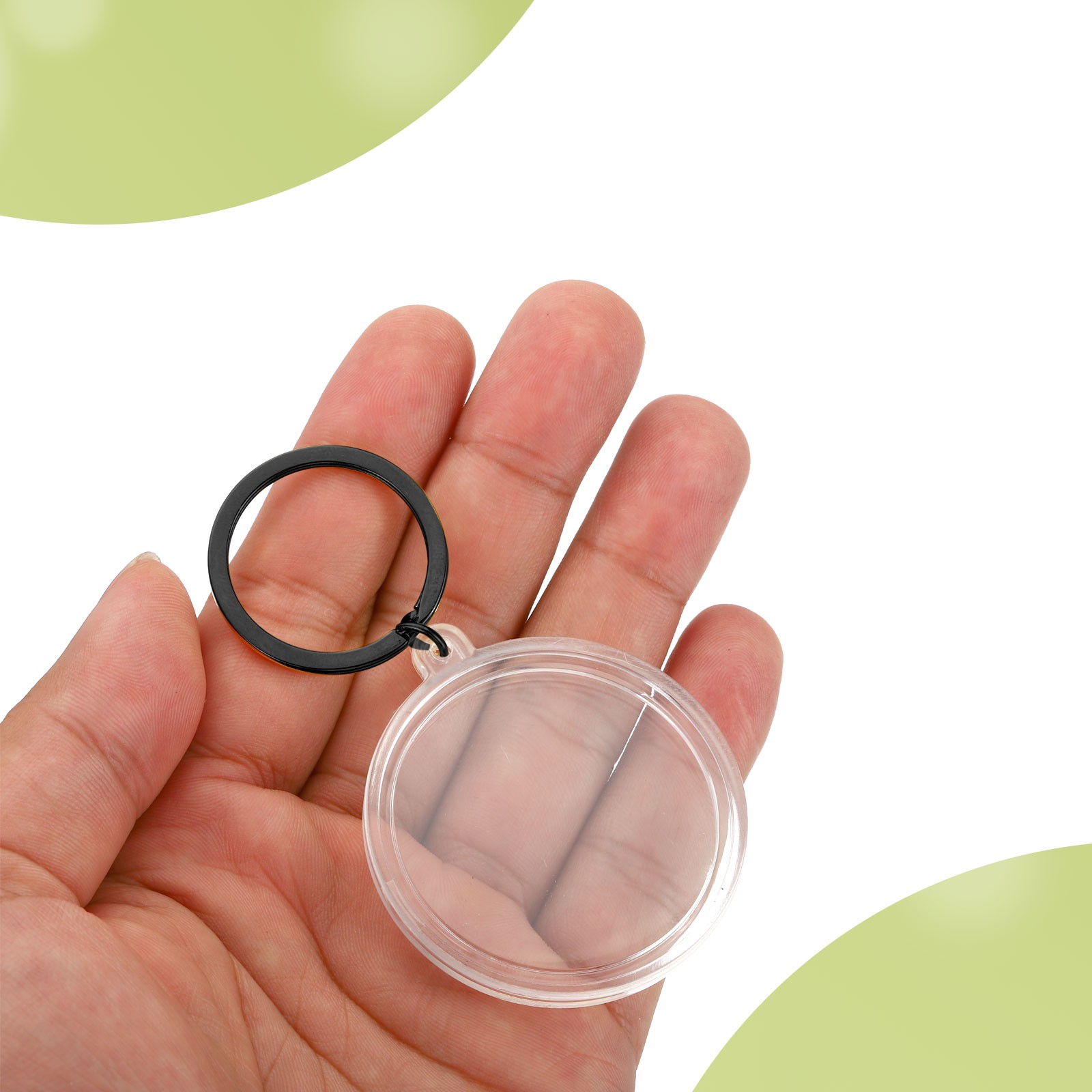2Pcs Plastic Coin Holder Keychain Coin Case with Key Ring Dark Silver