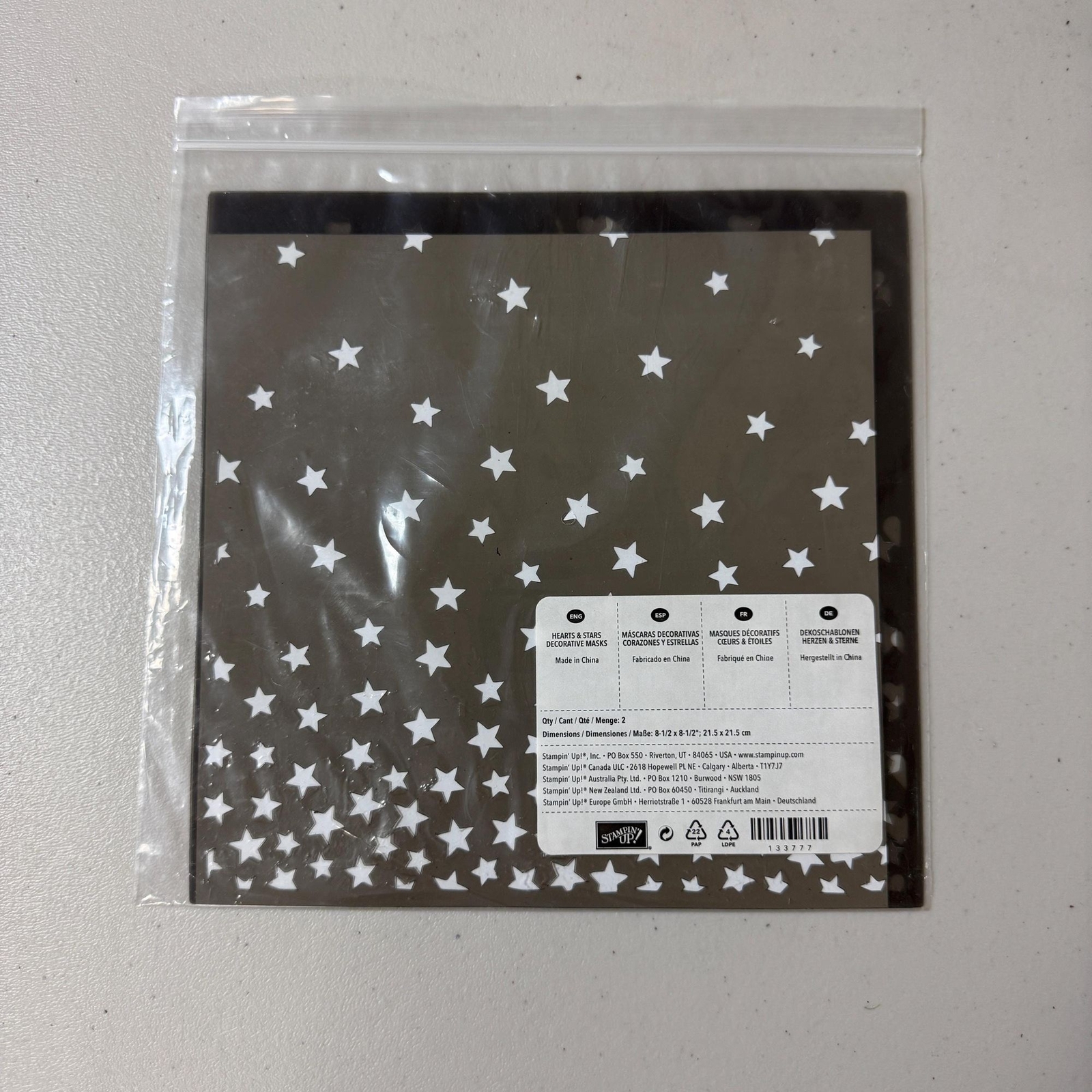 Stampin Up! Hearts & Stars Decorative Masks Stencils Scrapbook Crafting Cards