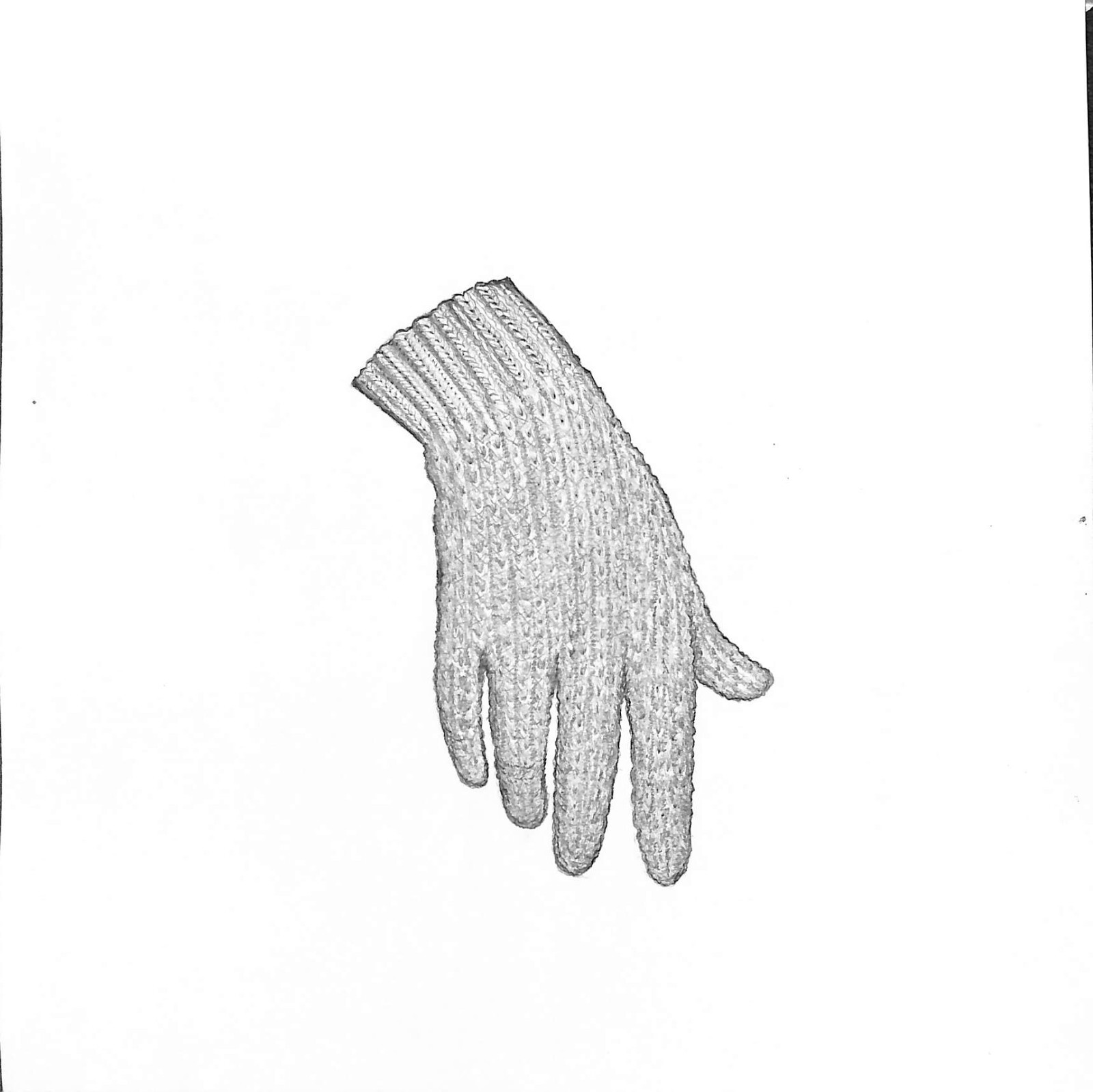 Crocheted Cotton Glove Graphite Drawing