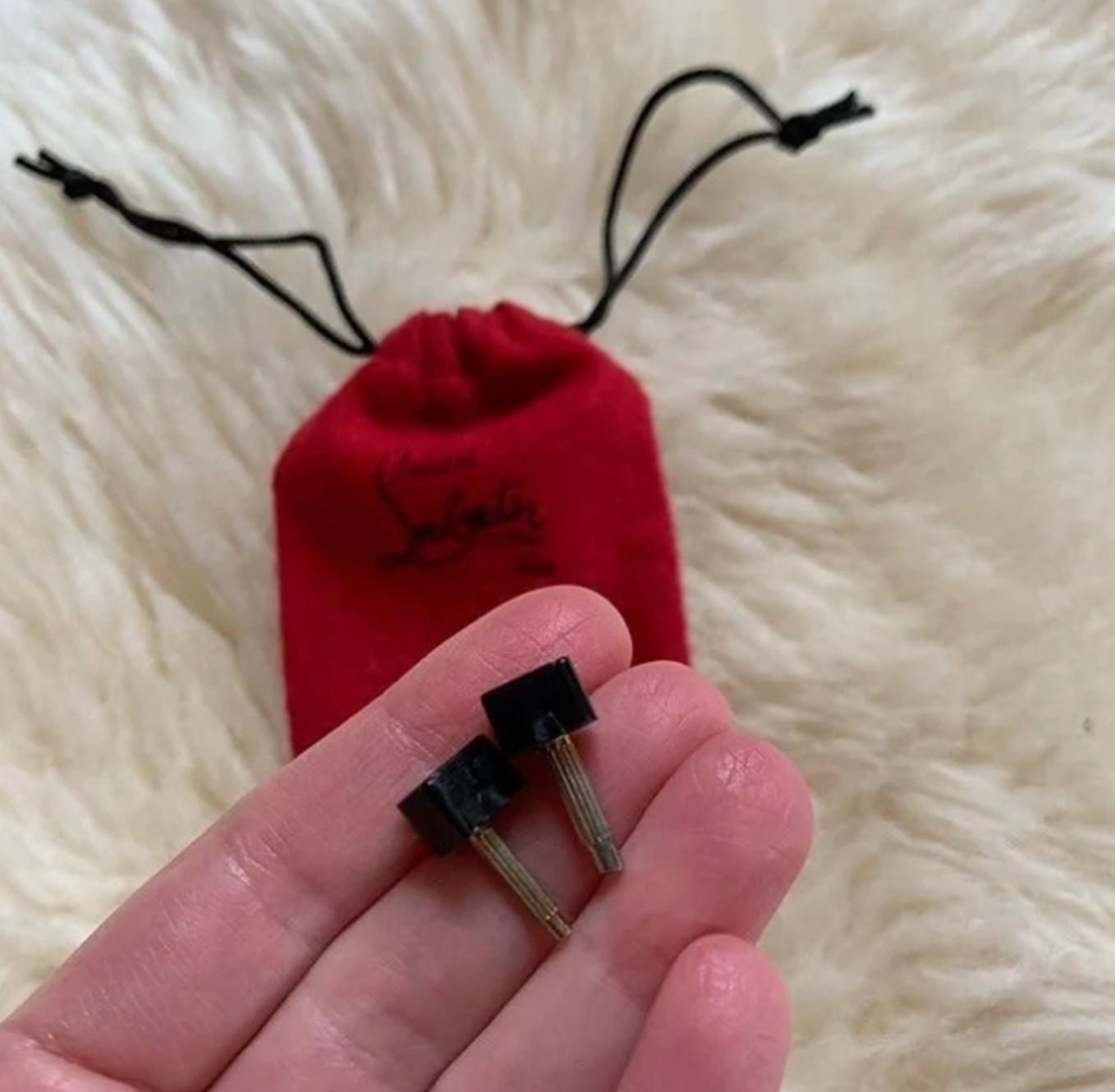 NEW Christian Louboutin Replacement Heel Black Protector Caps Tips 7mm