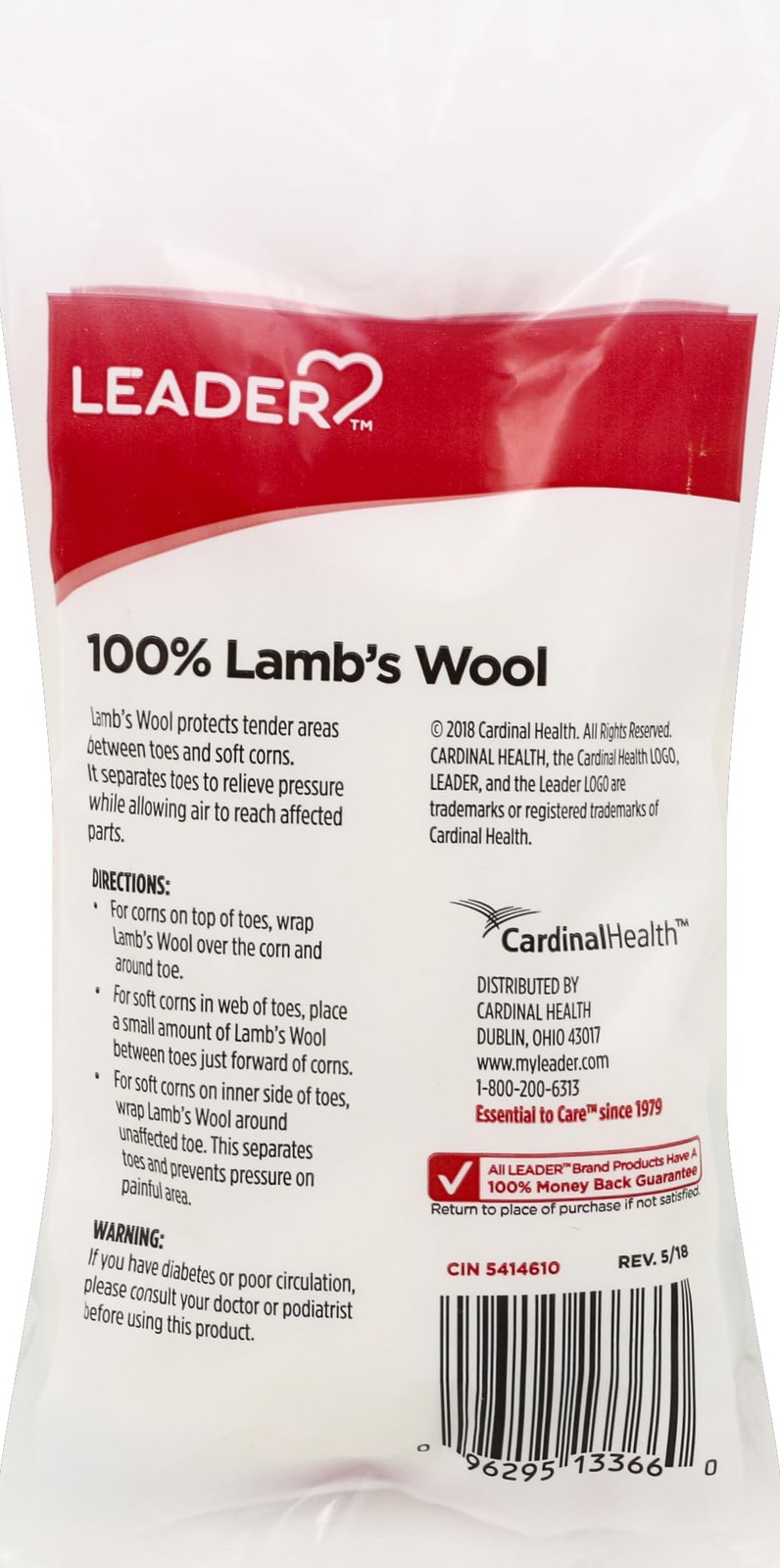 LEADER 100% Lambs Wool Padding, Provides Cushioning 3/8 Ounce (pack of 3)