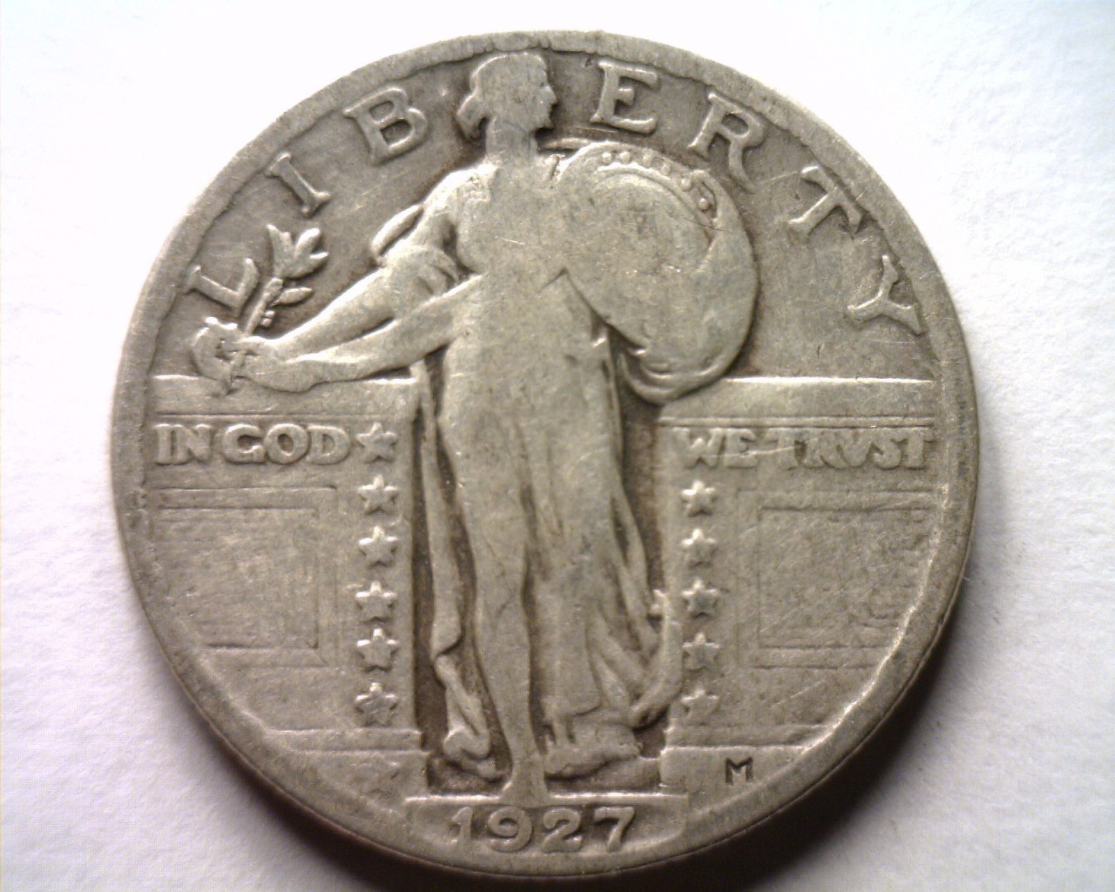 1927 STANDING LIBERTY QUARTER FINE F NICE ORIGINAL COIN BOBS COINS FAST SHIPMENT