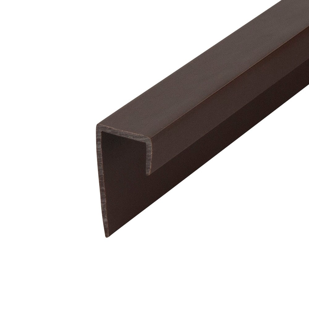 Outwater Plastic J Channel Fits Material 1/2 Inch Thick Brown Styrene Cap