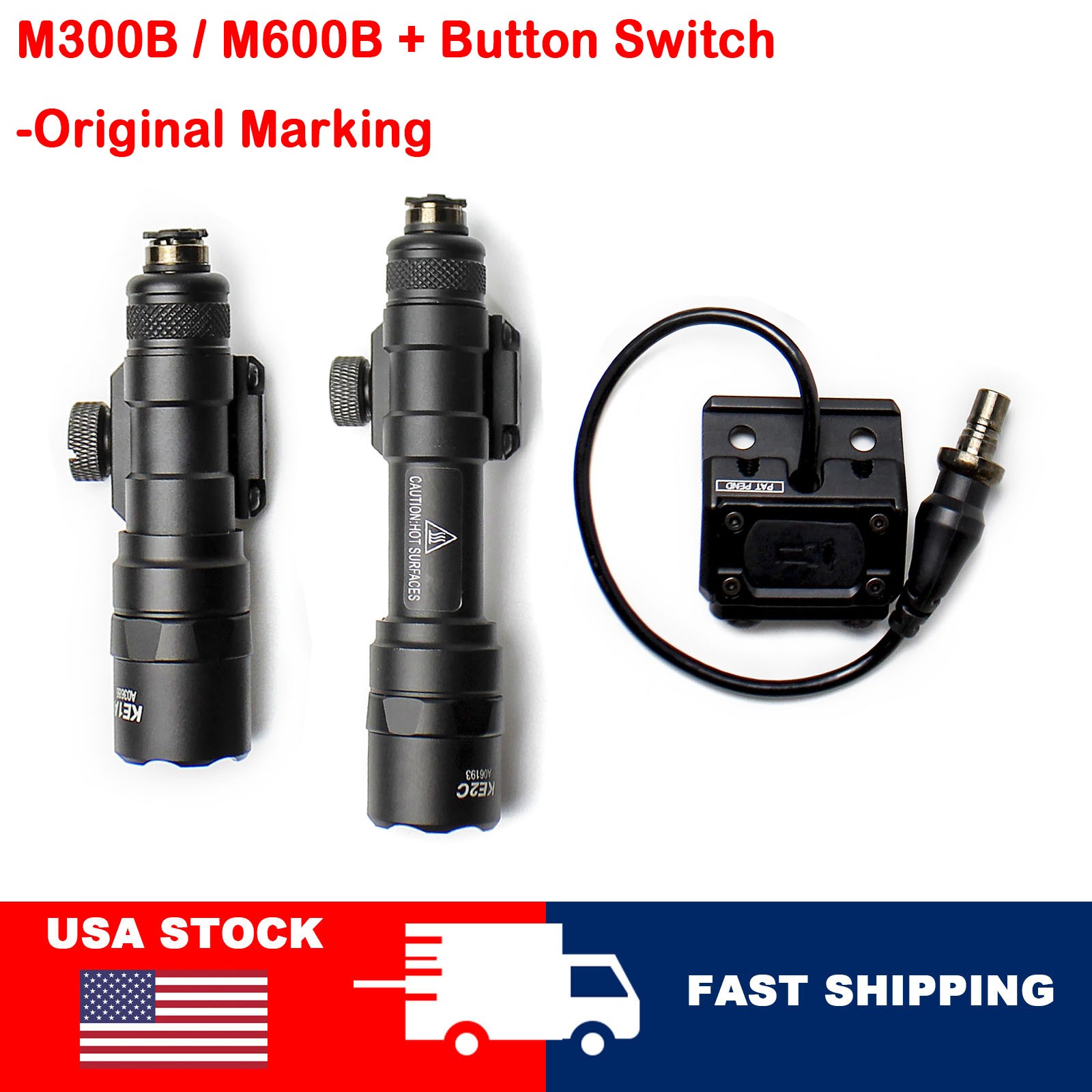 M300B/M600B Tactical Flashlight with Hunting Weaponlight Remote Pressure Switch