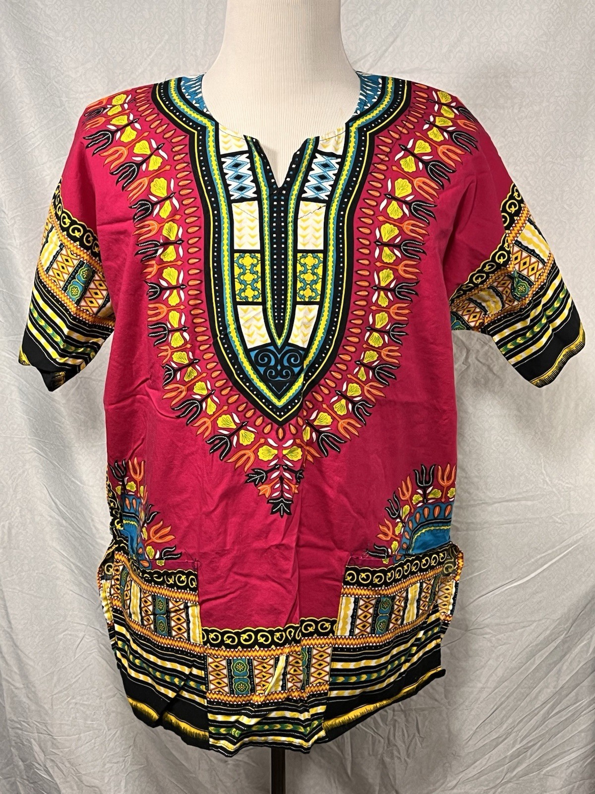 Klub Kool Dashiki Shirt Mens XL African Tribal Print Short Sleeve Tunic
