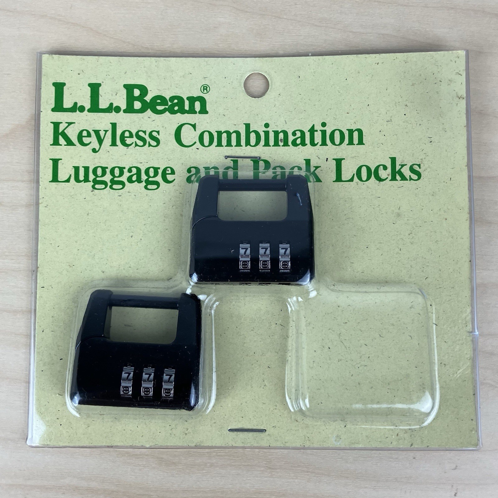 Vintage L.L. Bean 2-Pack Lock Keyless Combination Luggage & Pack Locks Black