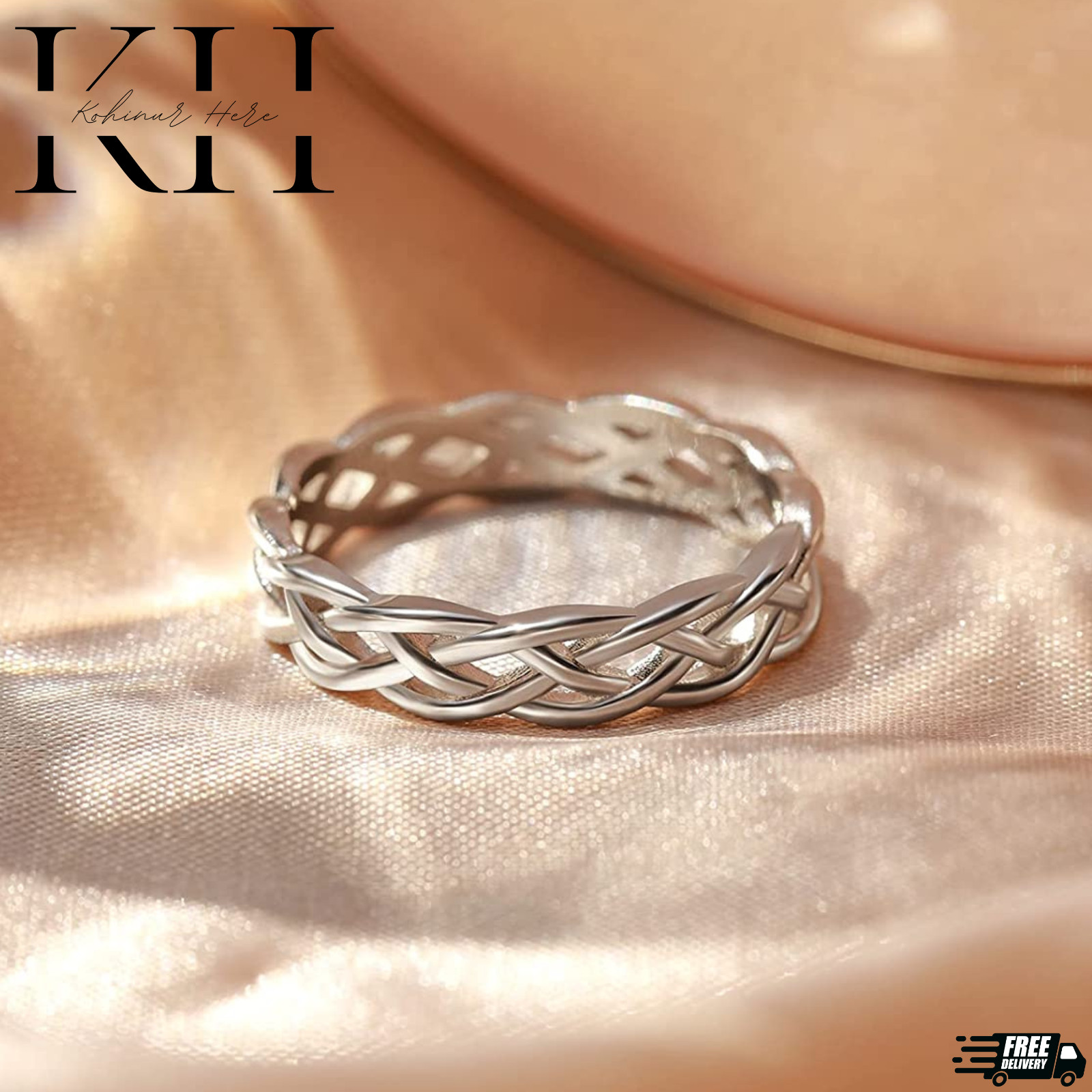 Celtic Knot Open Eternity Stackable Ring 925 Sterling Silver Band Sizes US 4-11
