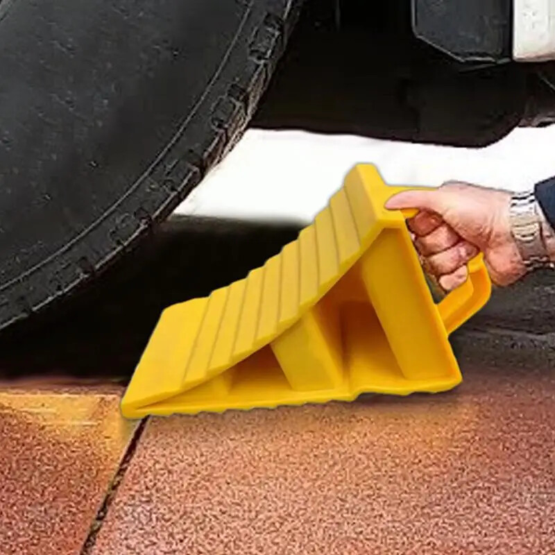Wheel Chocks Anti-Slip Car Multipurpose Wheel Chocks Space-Saving Yellow Chocks