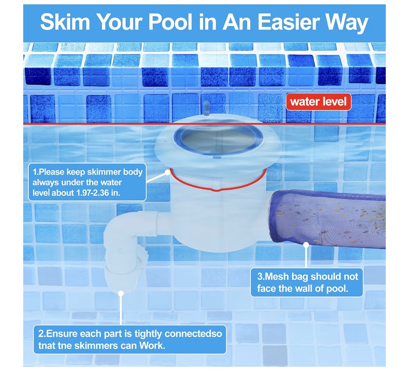 Automatic Pool Skimmer and Cleaner for Inground Pools, 2473