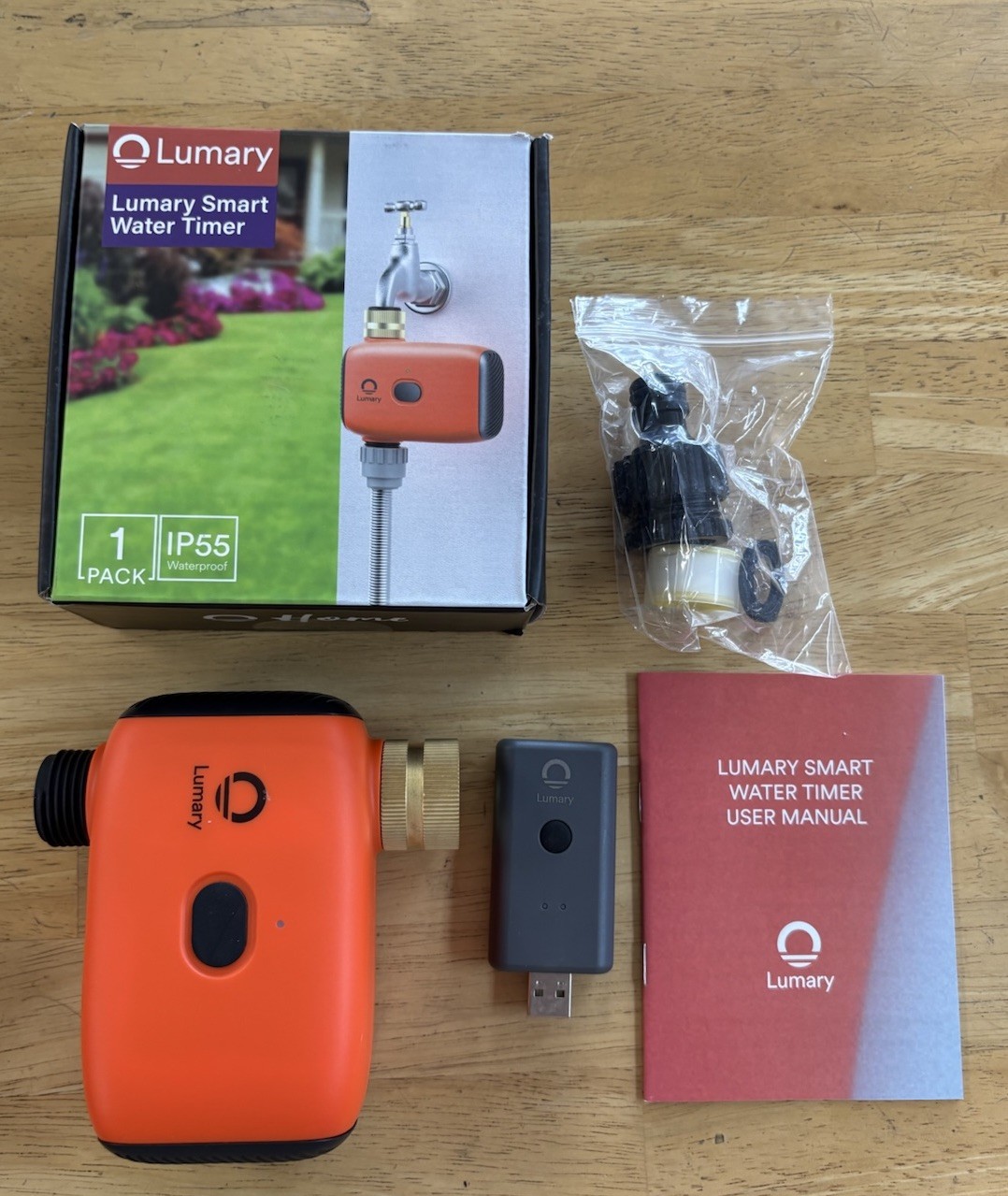 Lumary Smart Water Timer, IP55 Waterproof (1 Pack) New Opened Box