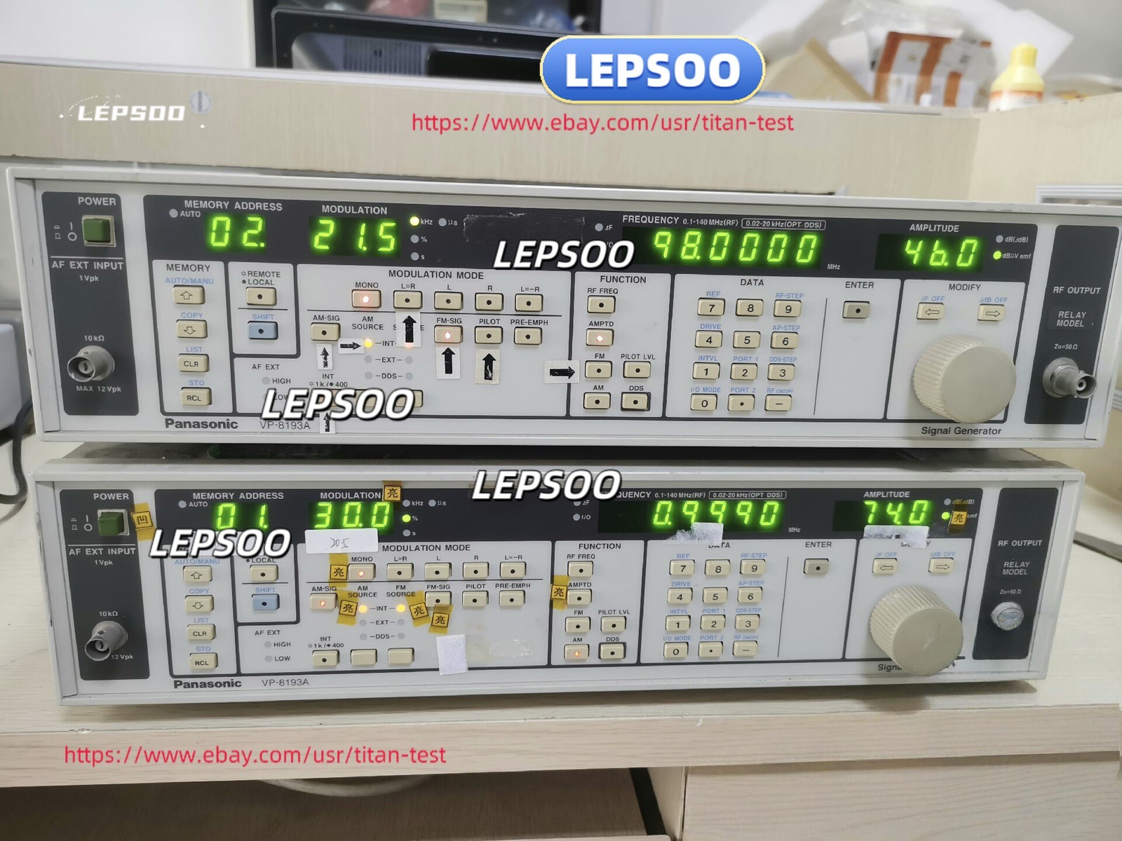 Panasonic VP-8193A 100 kHz to 140 MHz AM / FM / FM Stereo Signal Generator&