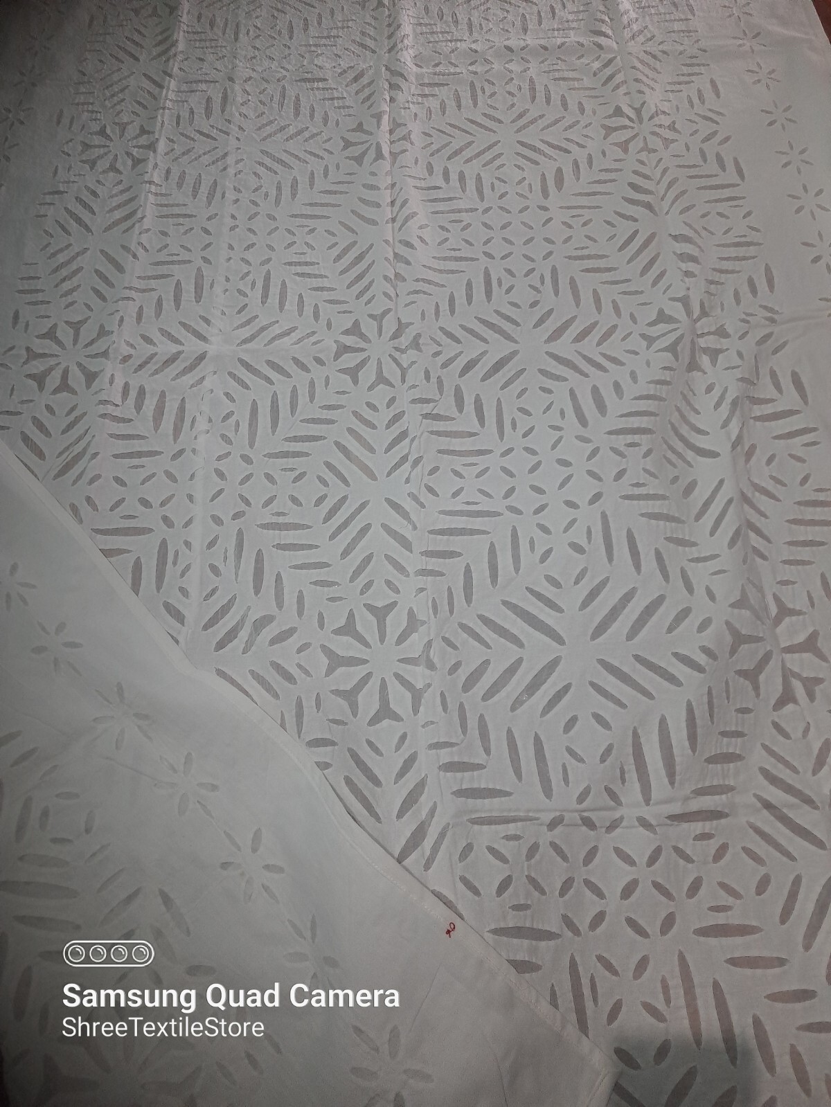 Organdy Cut-Worked Rectangle/Square/Round,Bedding Indian White Handmade Applique