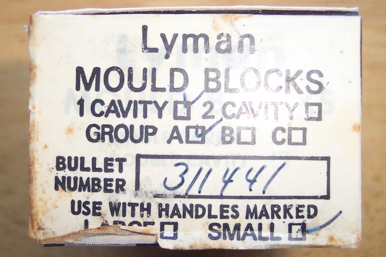 LYMAN 311441 SINGLE CAVITY 30 CALIBER 117 GRAIN MOULD UNUSED IN ORIGINAL WRAP