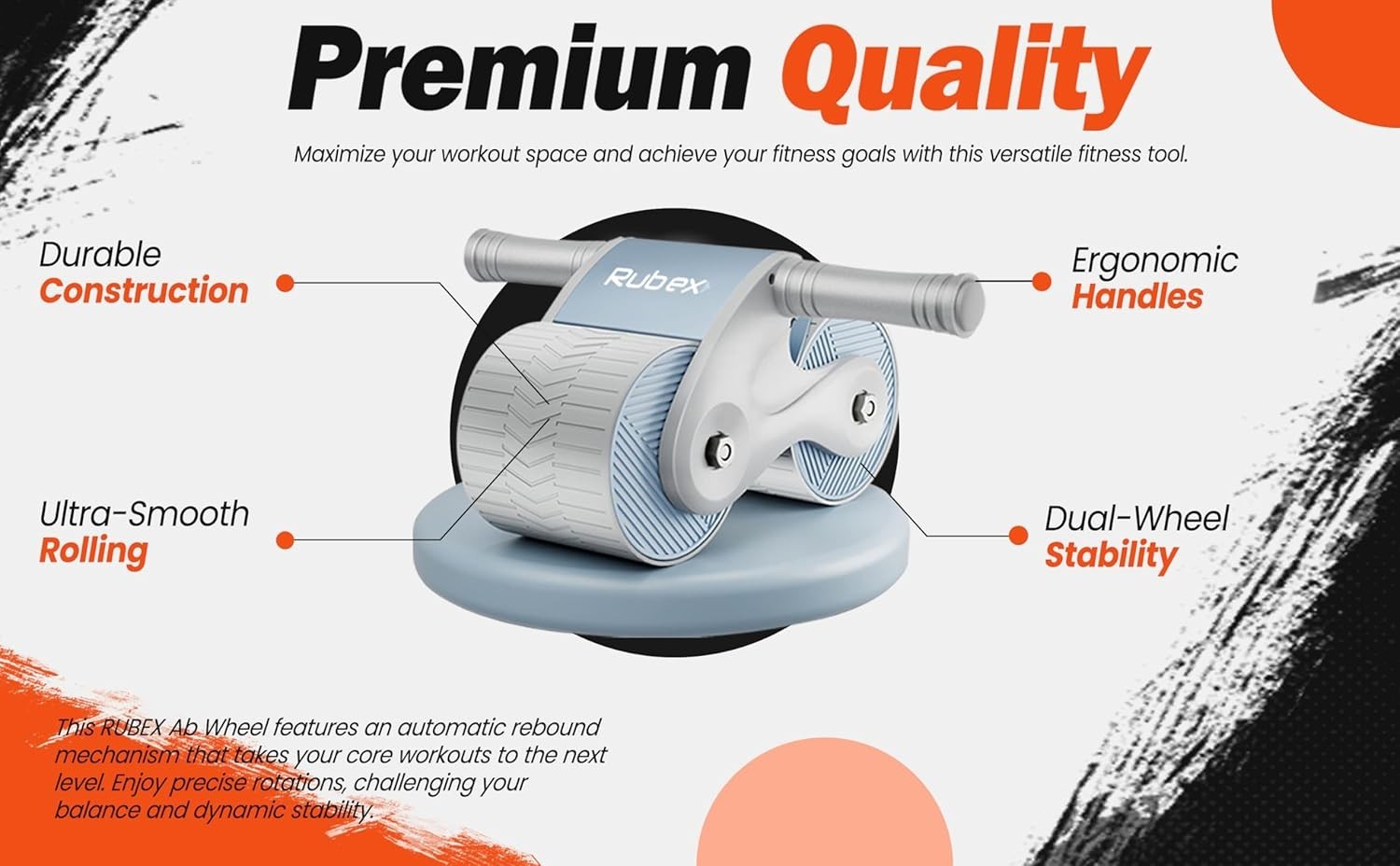 Rebound Ab Roller Wheel for Core Strength - Compact Home Gym Equipment