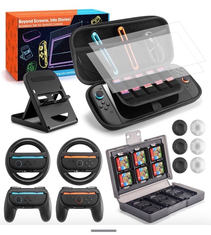 JoyHood 15 in 1 Accessories Kit Compatible with Switch2, Family for switch 2
