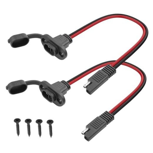 2 Pack SAE Quick Connector Harness 12AWG 1.3FT/40CM Rectangular SAE-SAE