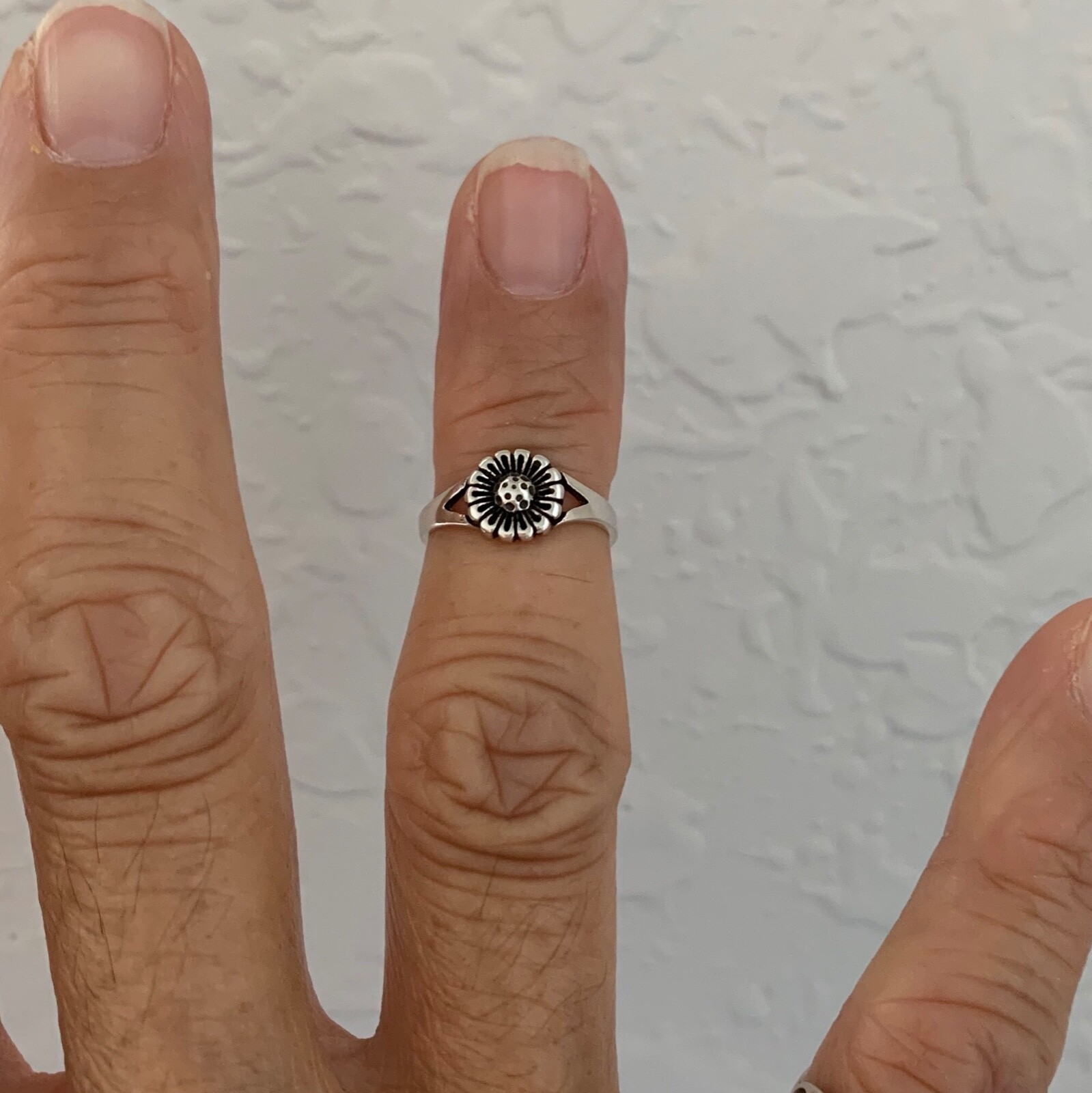 Sterling Silver Sunflower Toe Ring, Silver Ring, Flower Ring