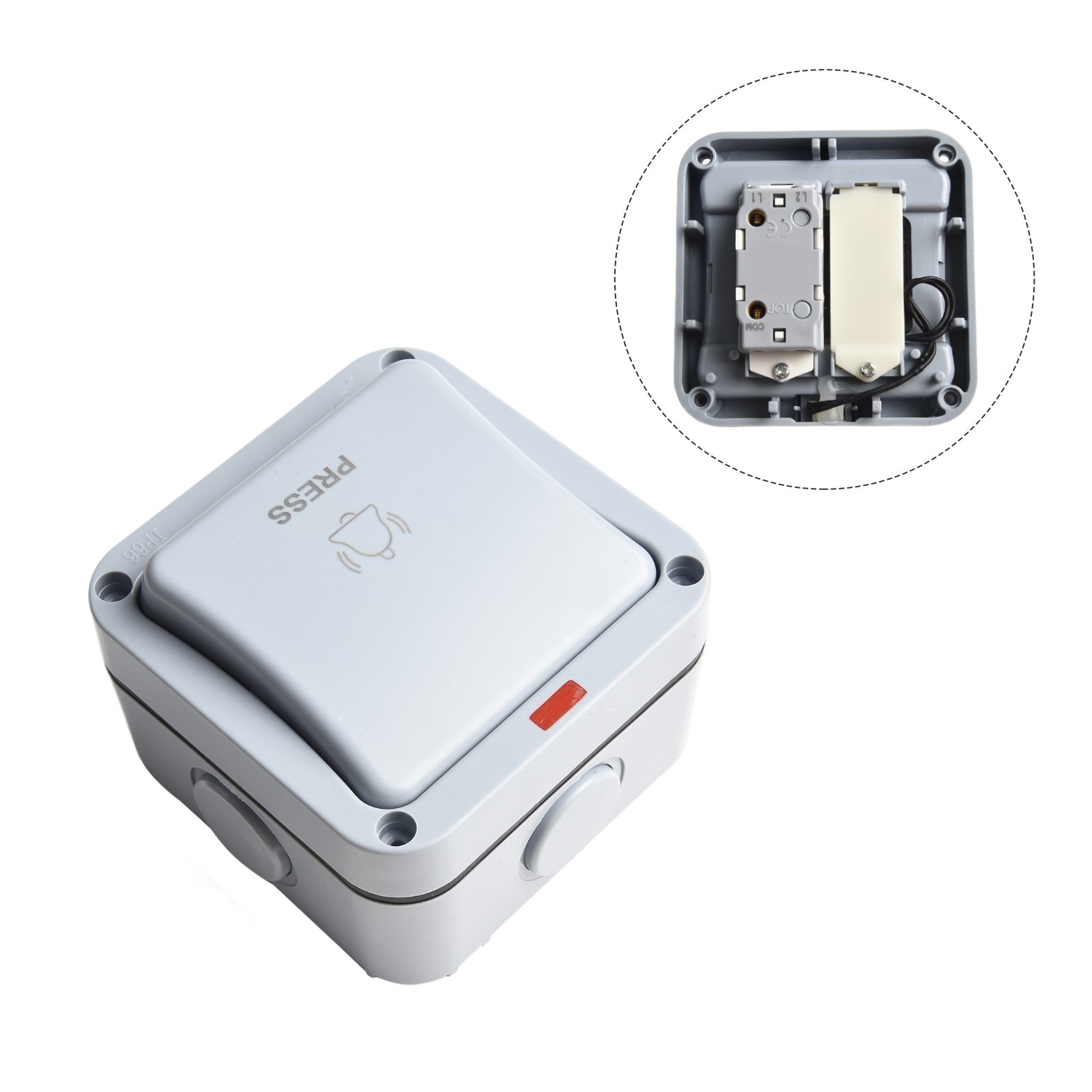 Outdoor Doorbell Button Switch Waterproof and Dustproof 220V~250V Plastic