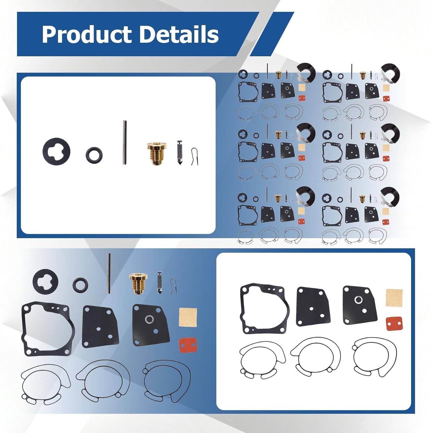 6 x Carburetor Repair Kit replacement for Johnson Evinrude V4, V6 (90 100 105