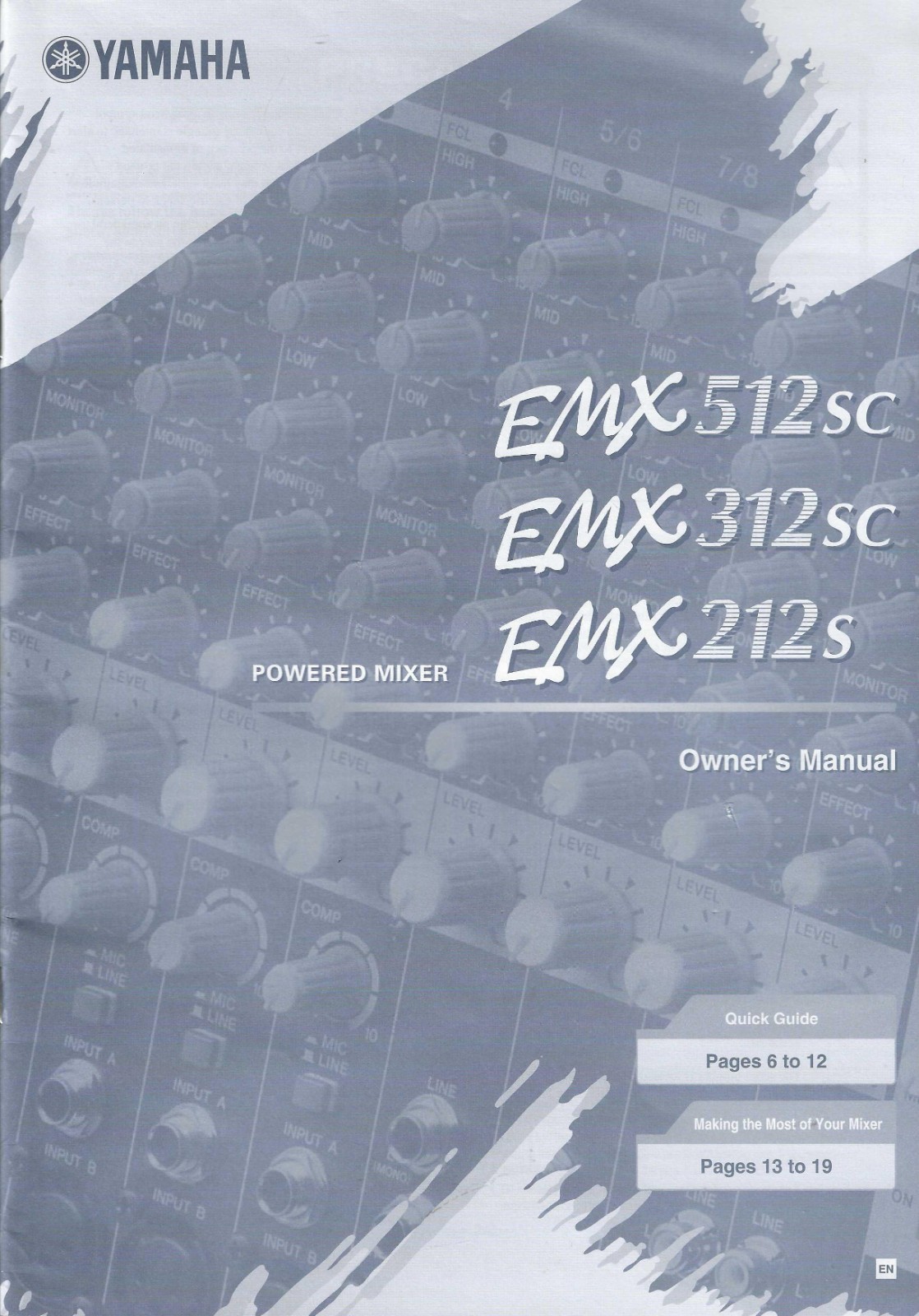 Yamaha EMX 512sc 312sc 212s  Powered Mixer-Owner's Manual