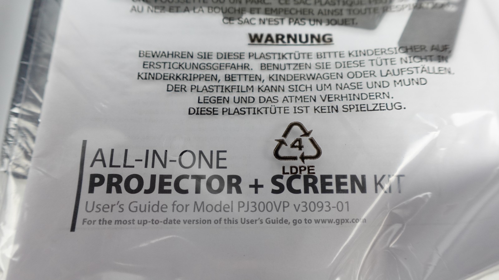PJ300VP All-In-One Projector + Screen Kit New