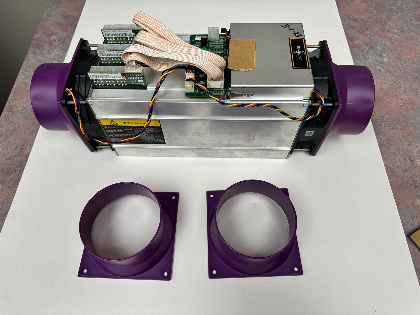 AntMiner Set of 2 S11 T15 S9 L3+ Fan Shroud Cooling Crypto miner duct 4in-120mm