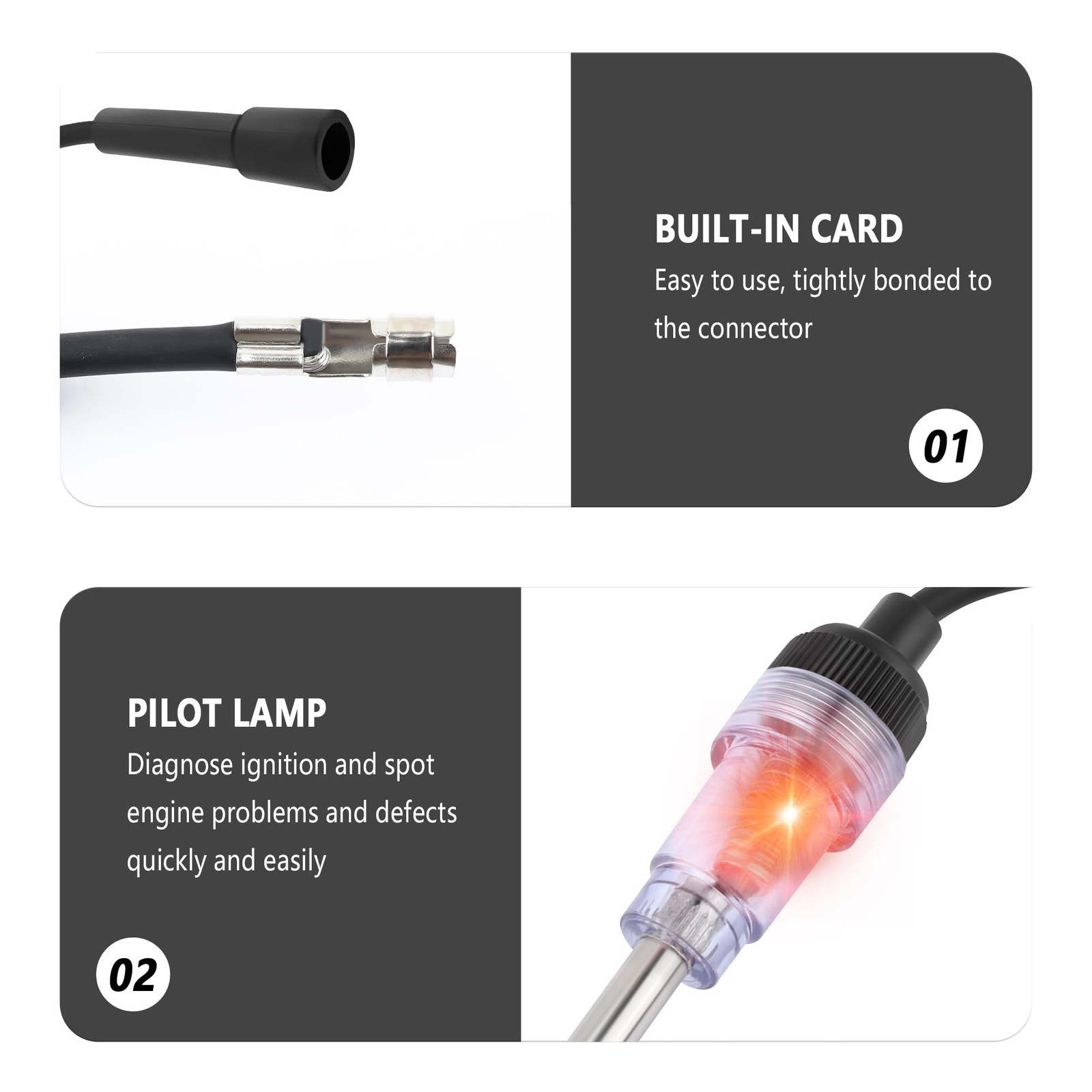 Spark Plug Tester with Indicator Lights,Spark Small Engine for 2PCS