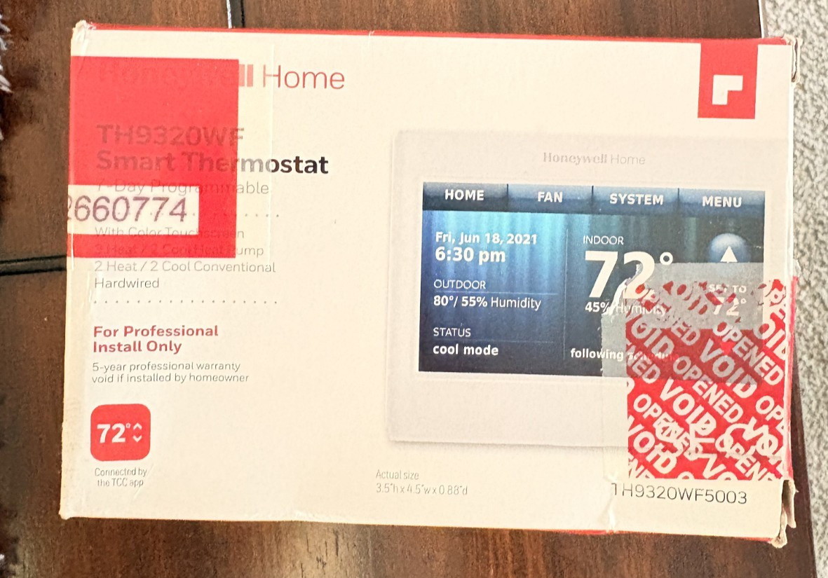 NEW -Open Box- Honeywell Home TH9320WF5003 with Color Touchscreen Thermostat