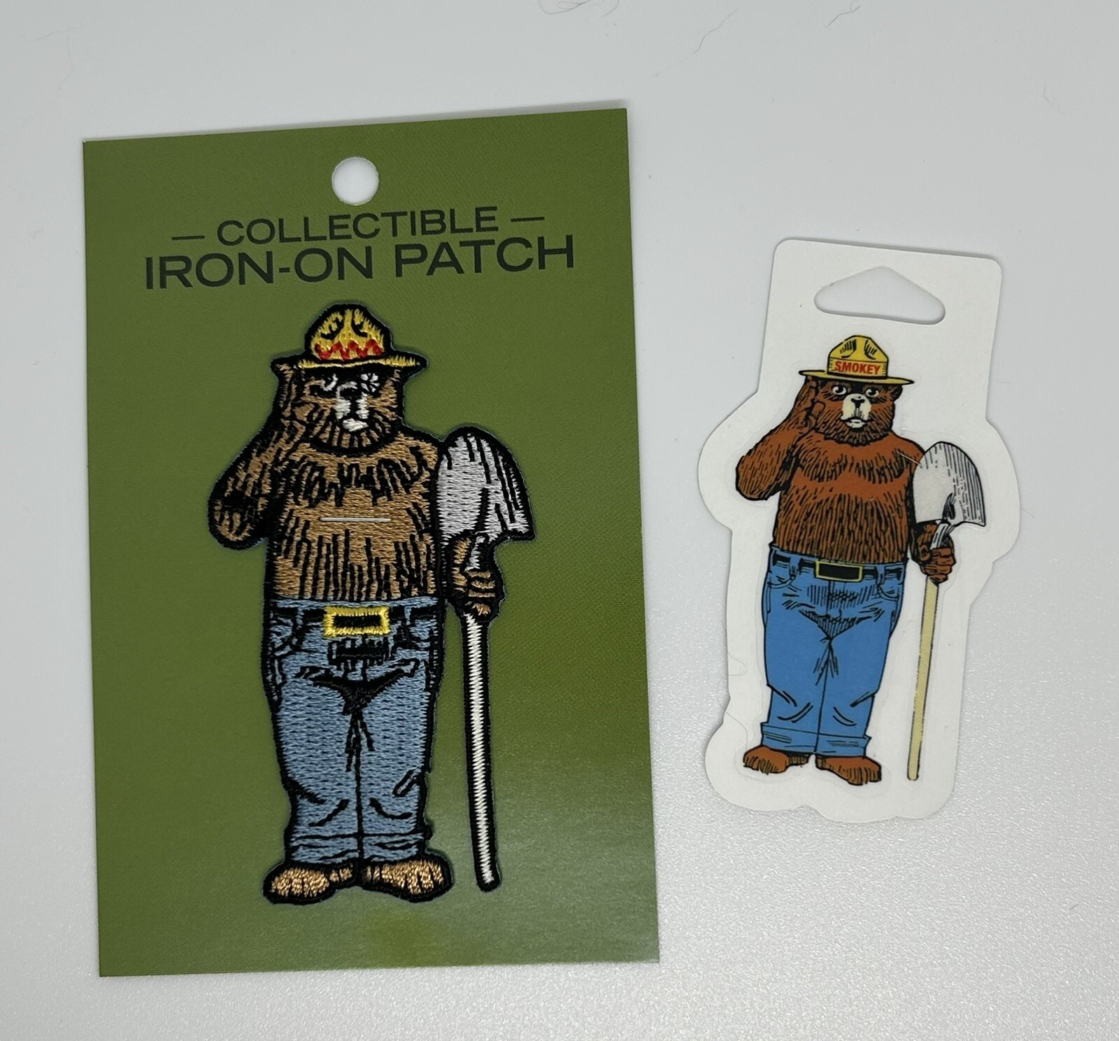 Smokey Bear Iron-on Patch and matching sticker! Officially Licensed - New