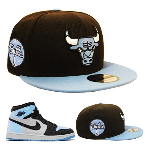 New Era Chicago Bulls Snapback Hat Match Air Jordan 1 UNC Toe University Blue