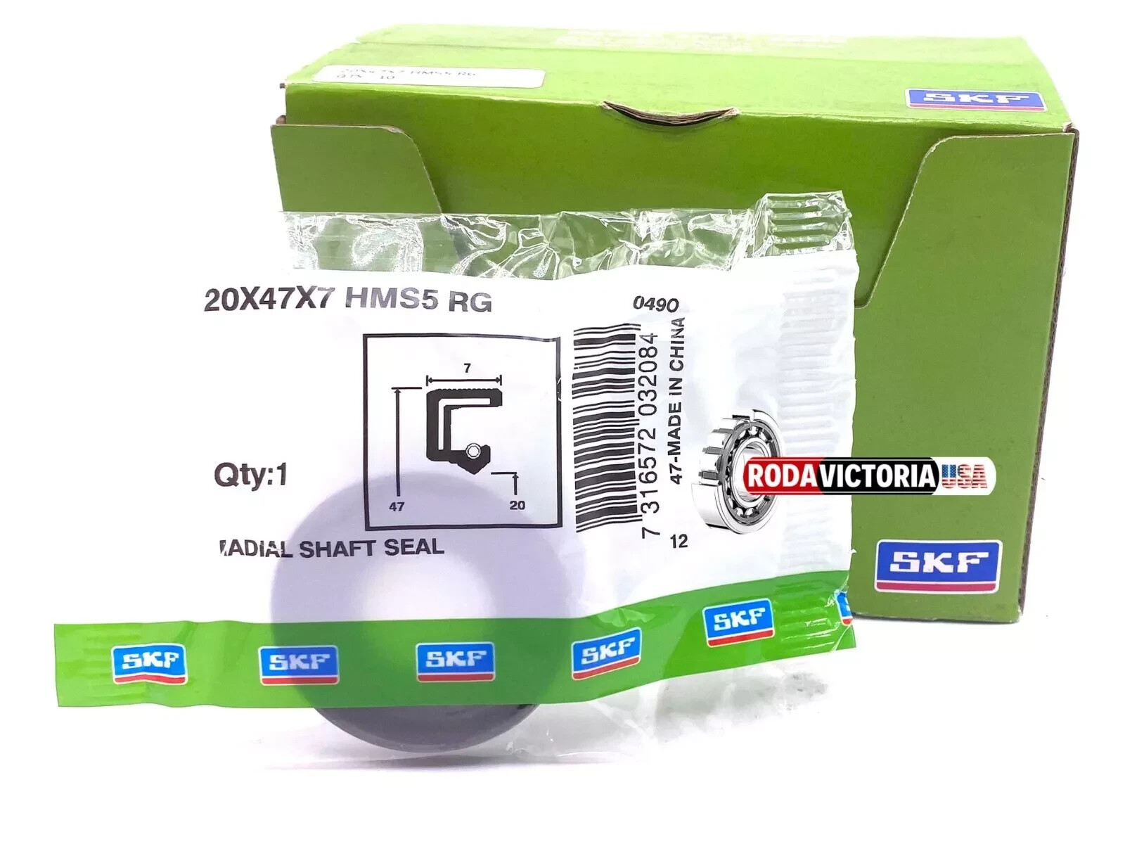 SKF 20X47X7 HMS5 RG METRIC OIL SEAL DOUBLE LIP with SPRING 20x47x7 mm