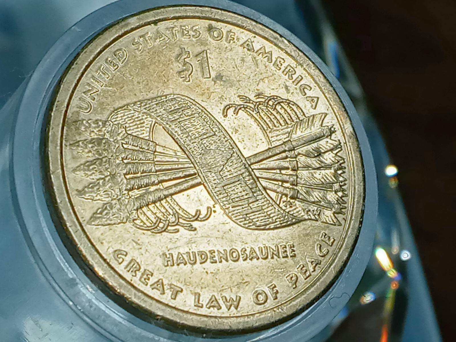 🙂2010-D SACAGAWEA DOLLAR COIN WITH THE GREAT LAW OF PEACE DESIGN ON THE REVERSE