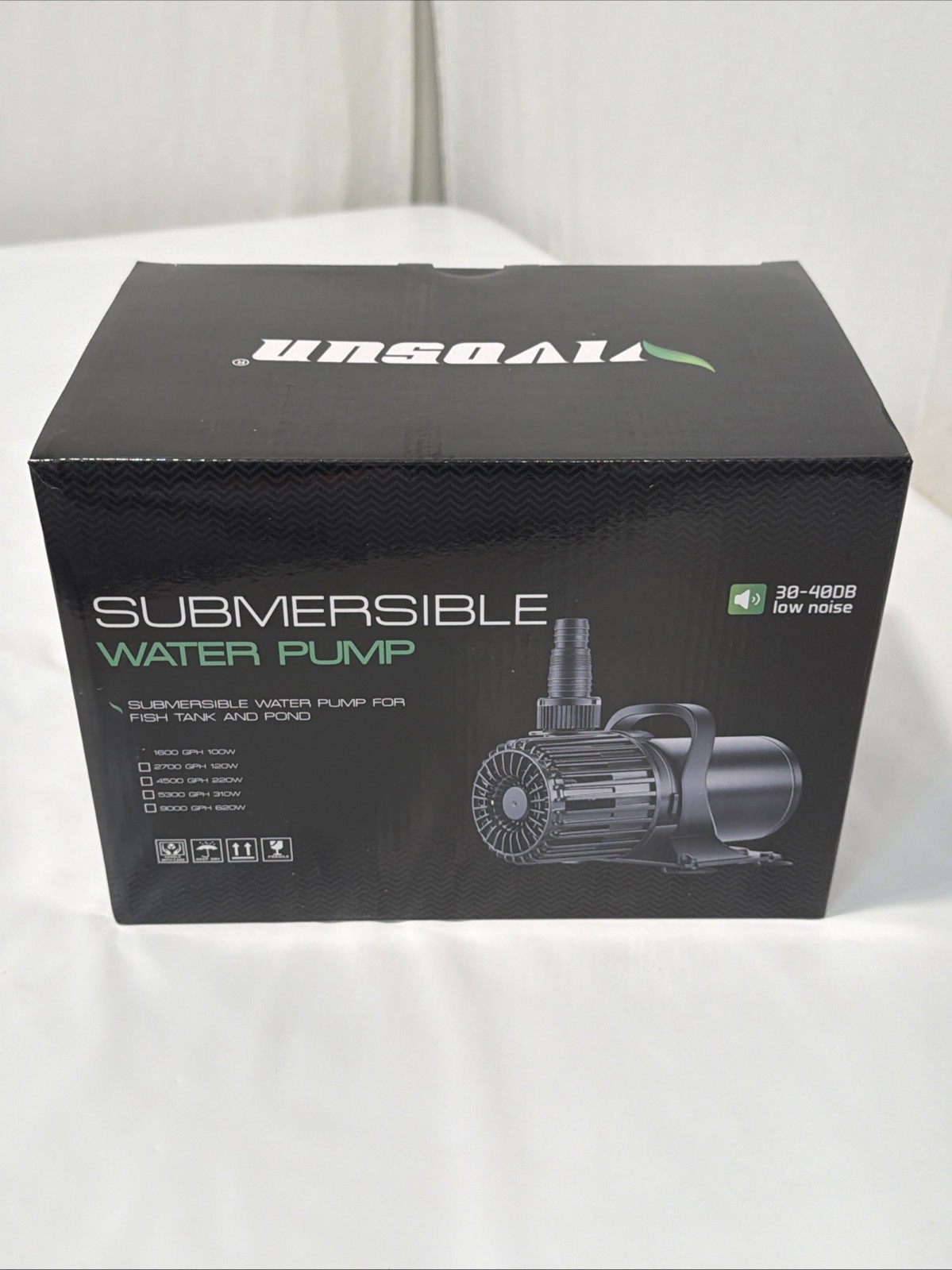 VIVOSUN 1600 GPH Submersible Water Pump 100W Pond Pump Ultra Quiet New