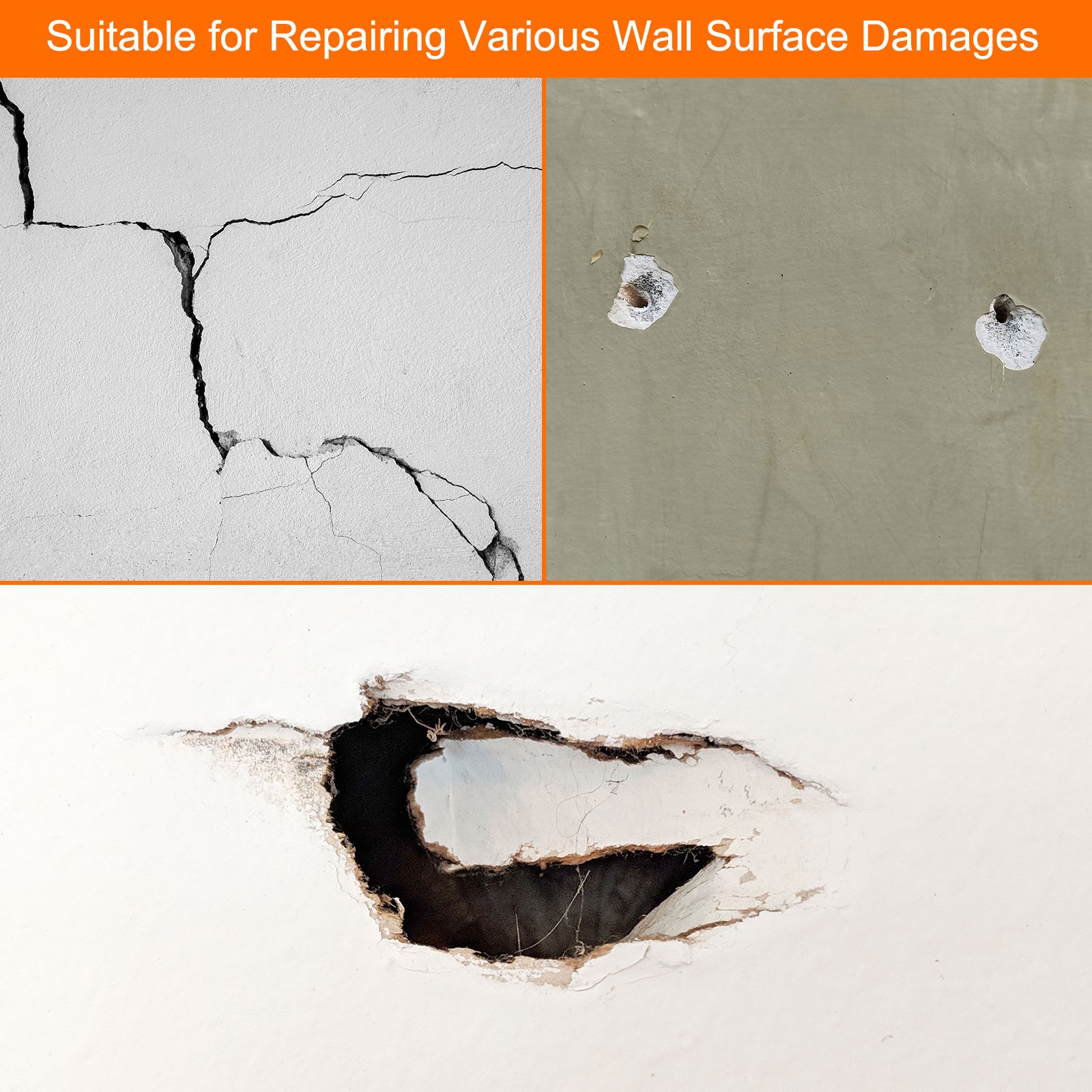 1 Set Drywall Repair 8" Aluminum Wall Fix Patch, Silver Tone