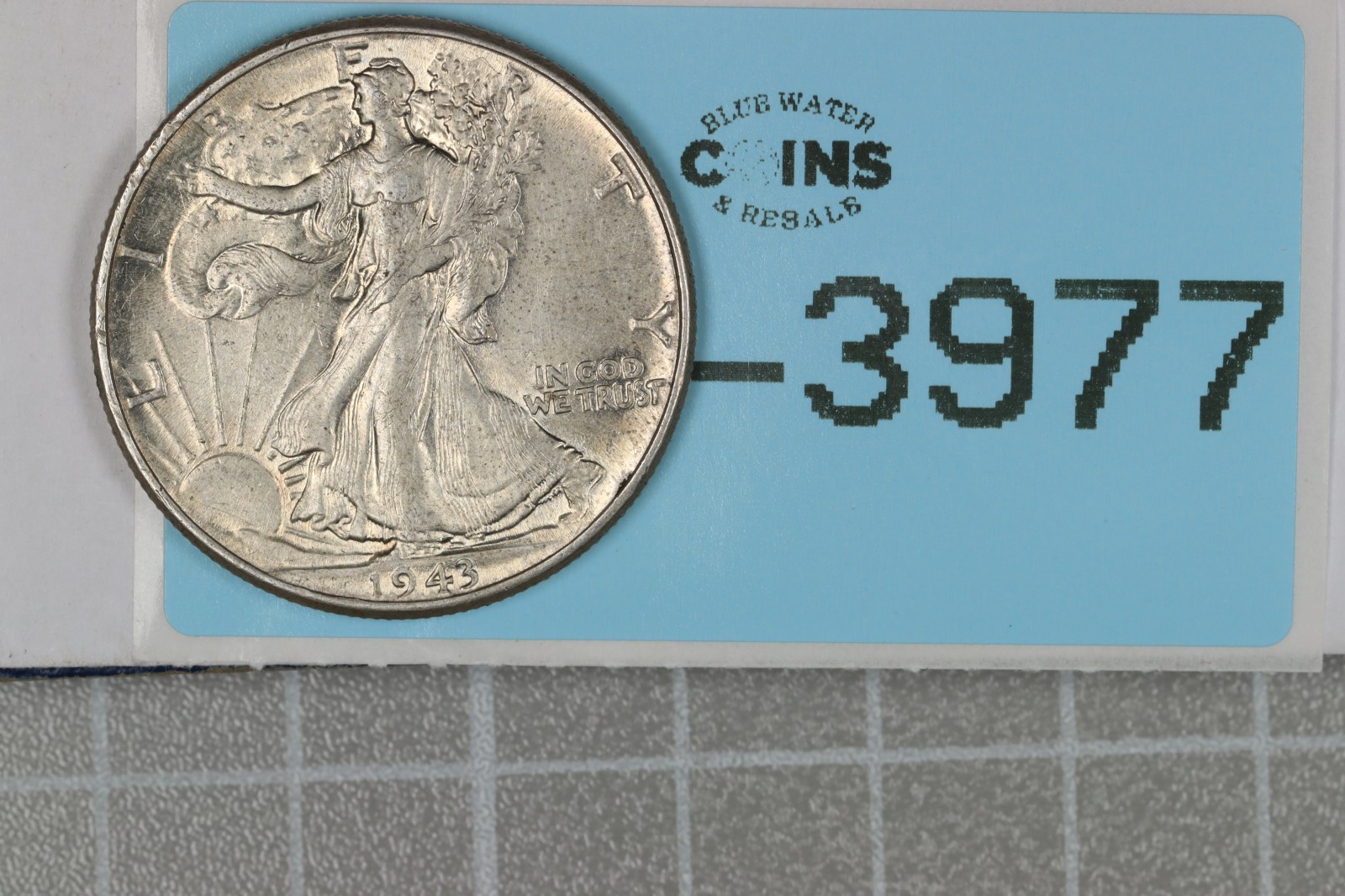 1943 AU BU 50C WALKING LIBERTY SILVER HALF DOLLAR RAW-3977