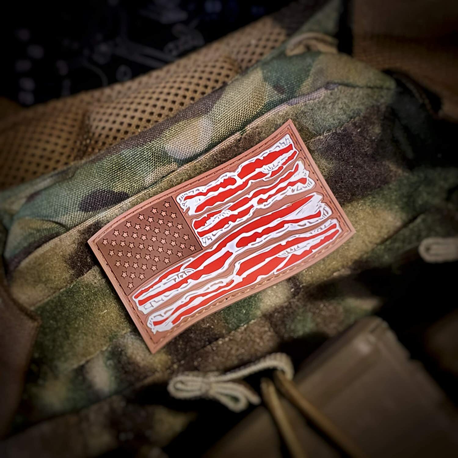 American Bacon Flag - PVC Morale Patch with Hook and Loop Backing