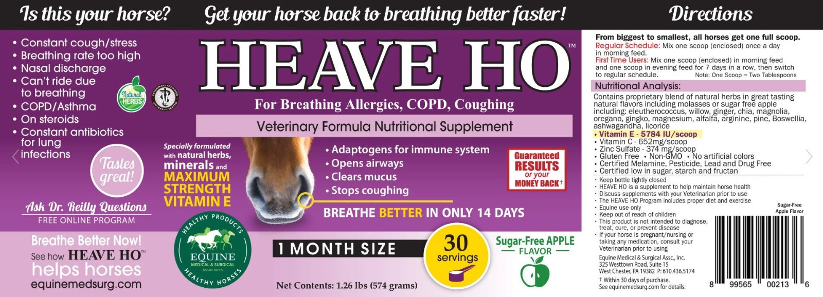 Heave Ho - Sugar Free Apple - 90 SERVINGS