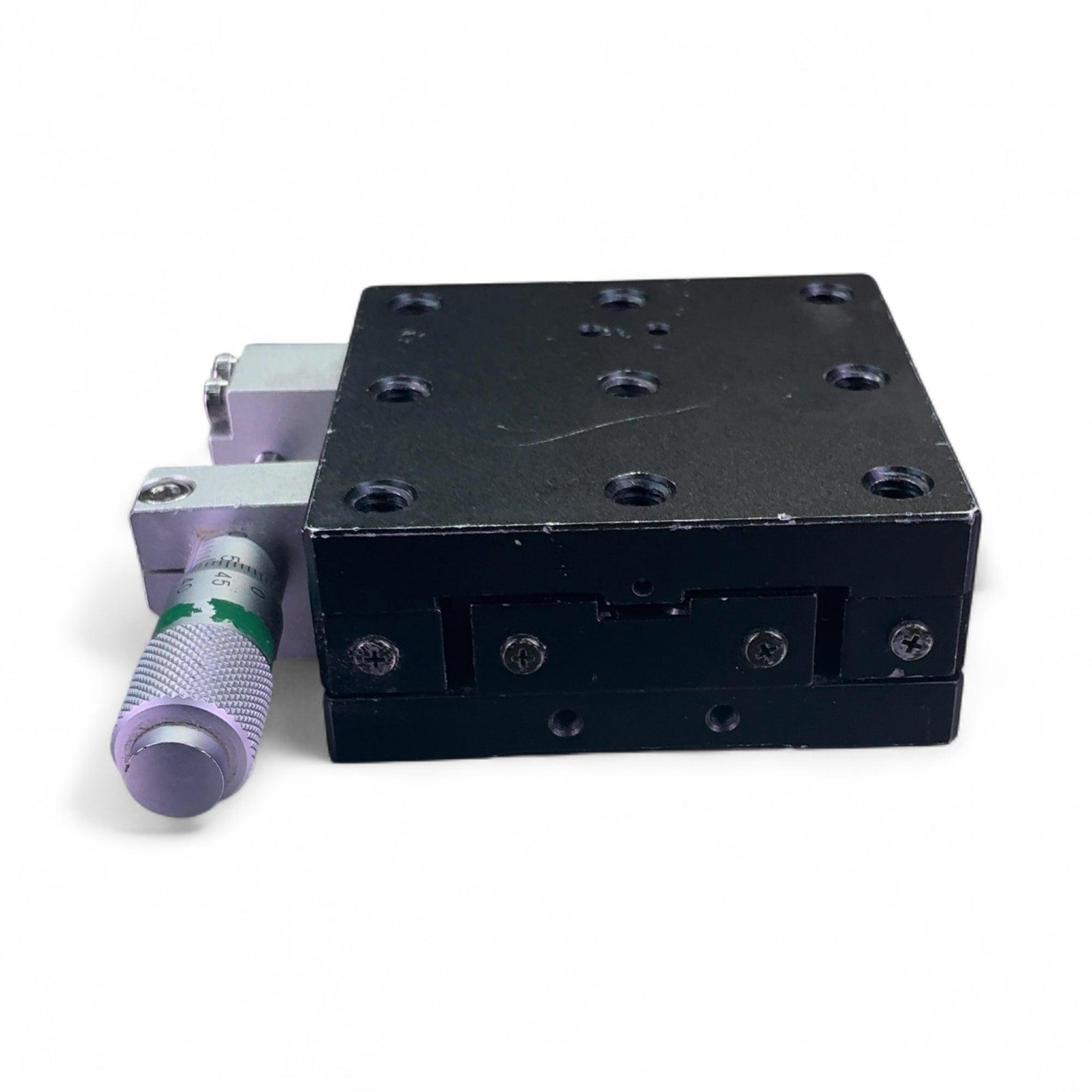 Melles Griot 65mm x 65mm Single Axis Linear Translation Stage Side Micrometer
