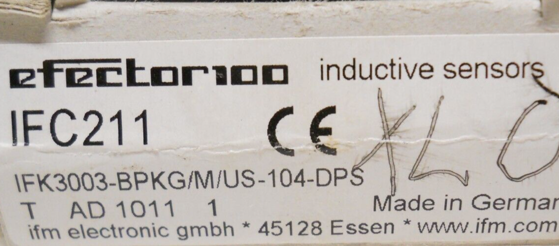 NEW IFM EFECTOR IFK3003-BPKG/M/US-104-DPS PROXIMITY SWITCH, IFC211, NIB