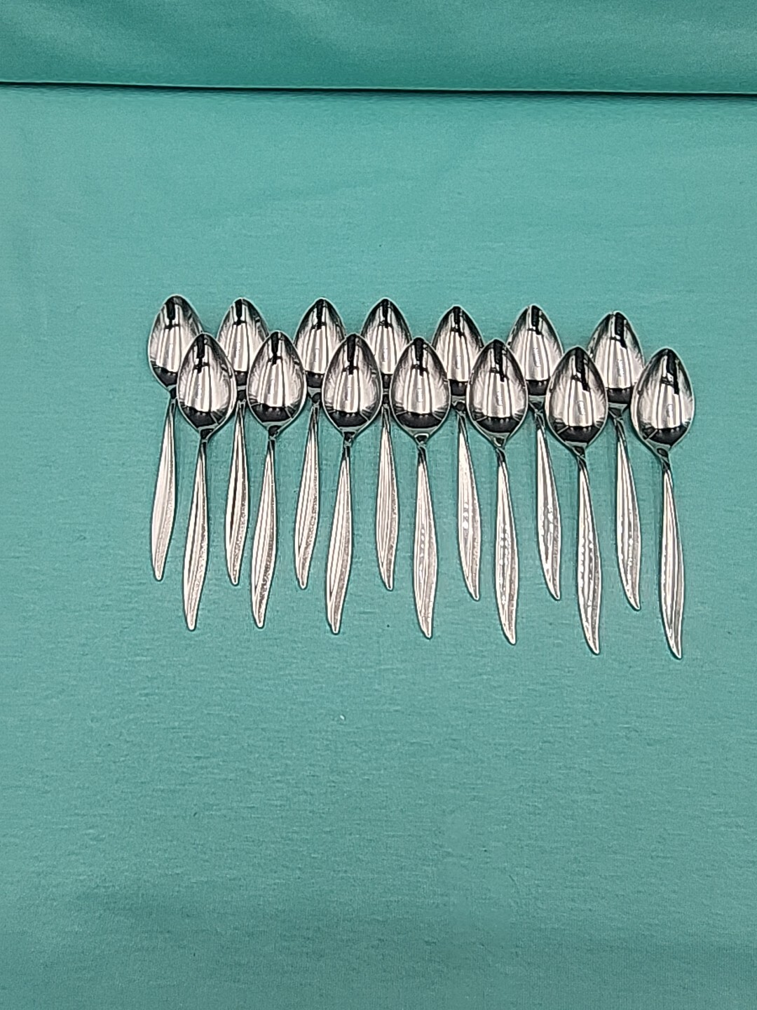 Oneidacraft Deluxe TEXTURA 14 pc Teaspoons Stainless Flatware 6"