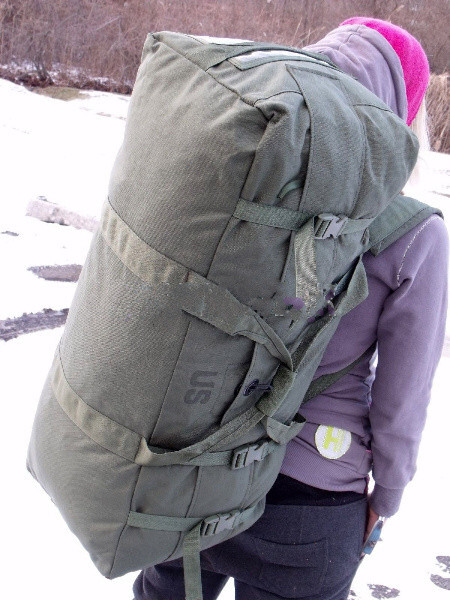 Improved Duffel Bag OD US Military Zipper Deployment Flight Travel NO PAINT VGC