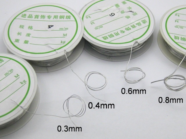 4 Rolls Mixed Size Silver Copper Beading Jewelry Wire For Wrapping