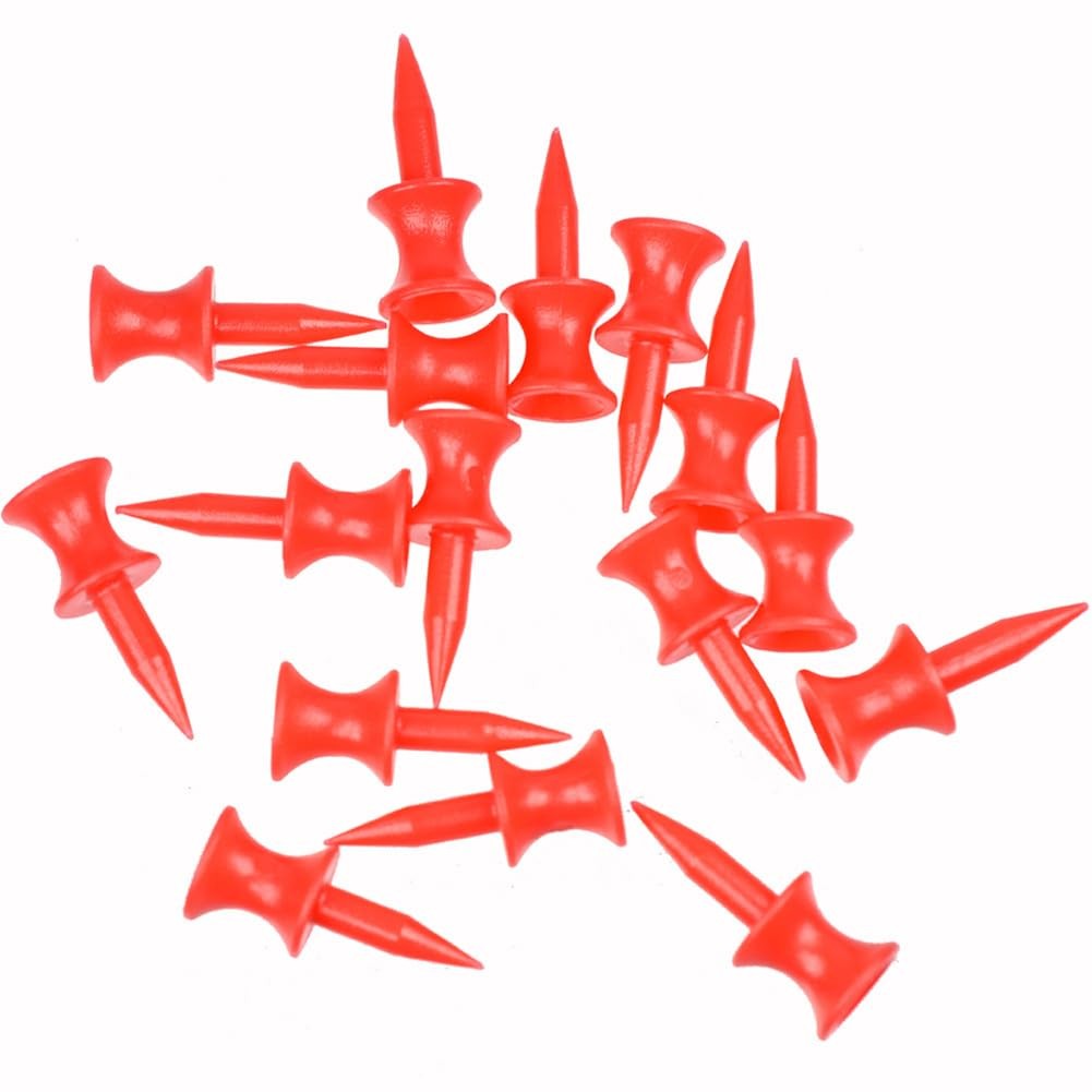100 Pcs Red Plastic Step Down Golf Tees 30mm Short Castle Golf Tees for Practice