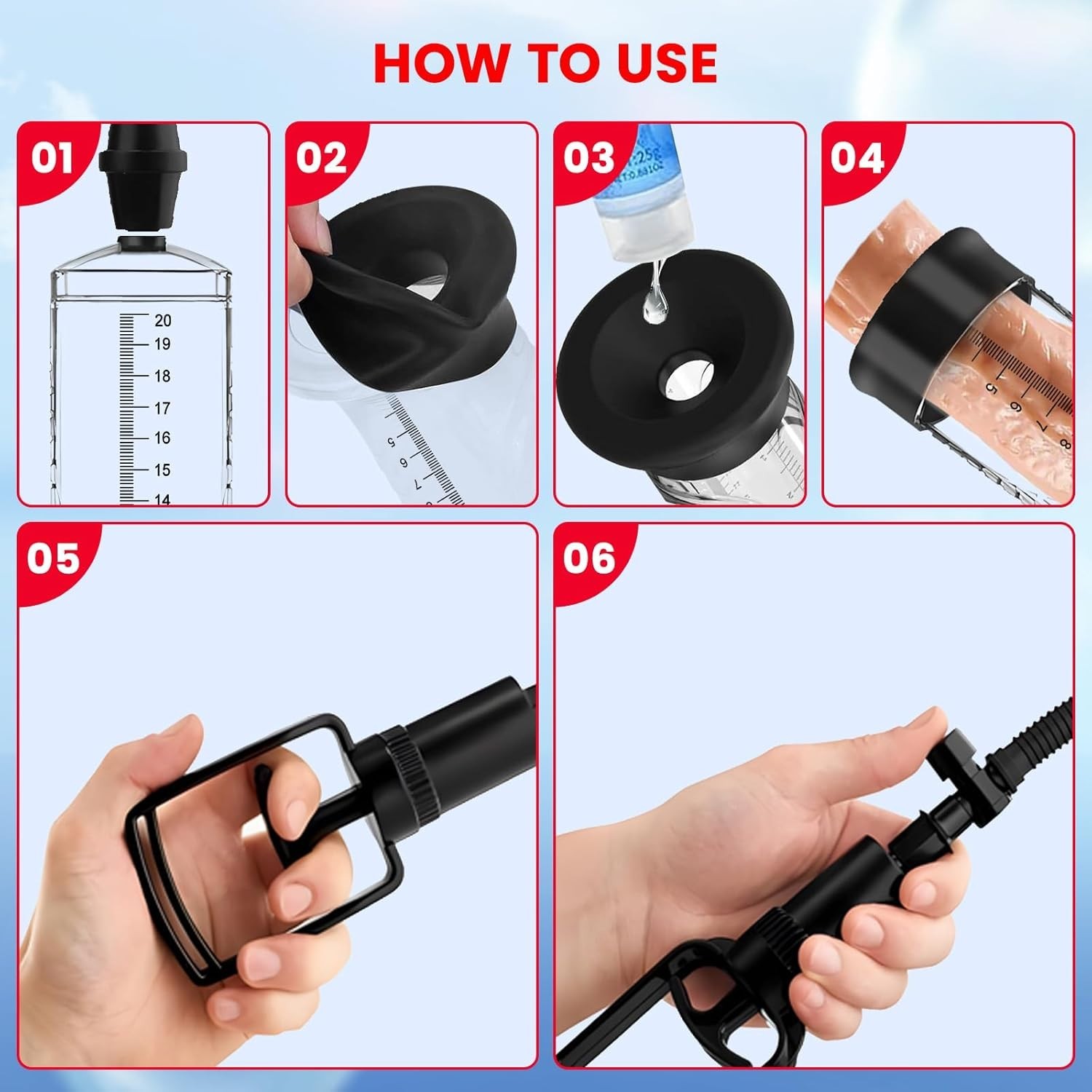 Transparent Vacuum Enlarger for Bigger Erections - Includes Lubricant & Sleeves