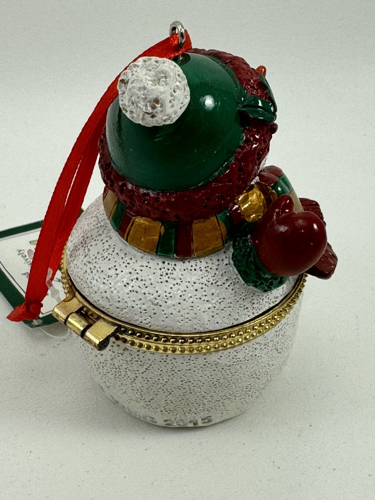 Collections ect. Christmas Hinged Trinket Box Snowman decor