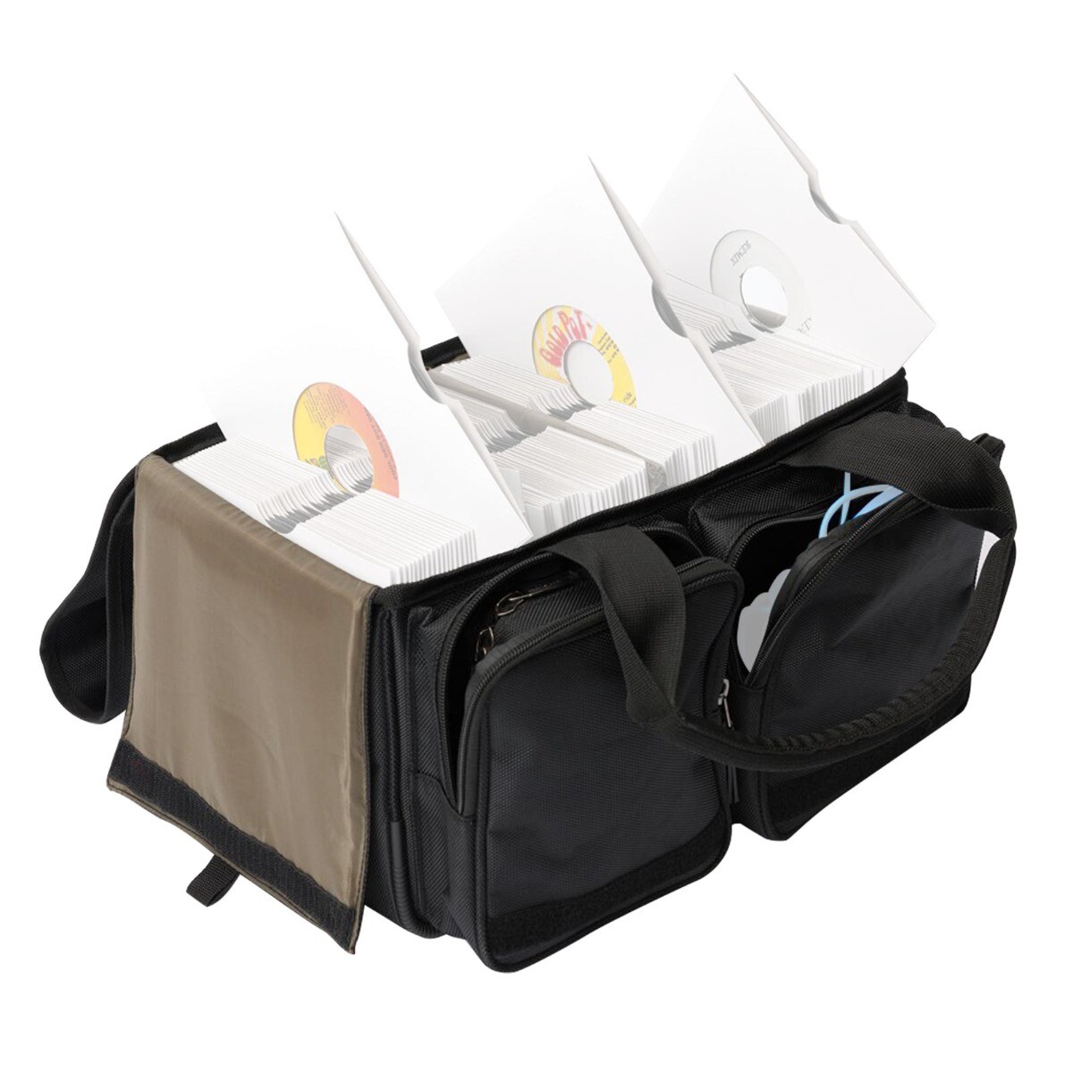 Magma MGA43013 Black/Khaki Carry Case Bag holds 150 45rpm 7" DJ Vinyl Records