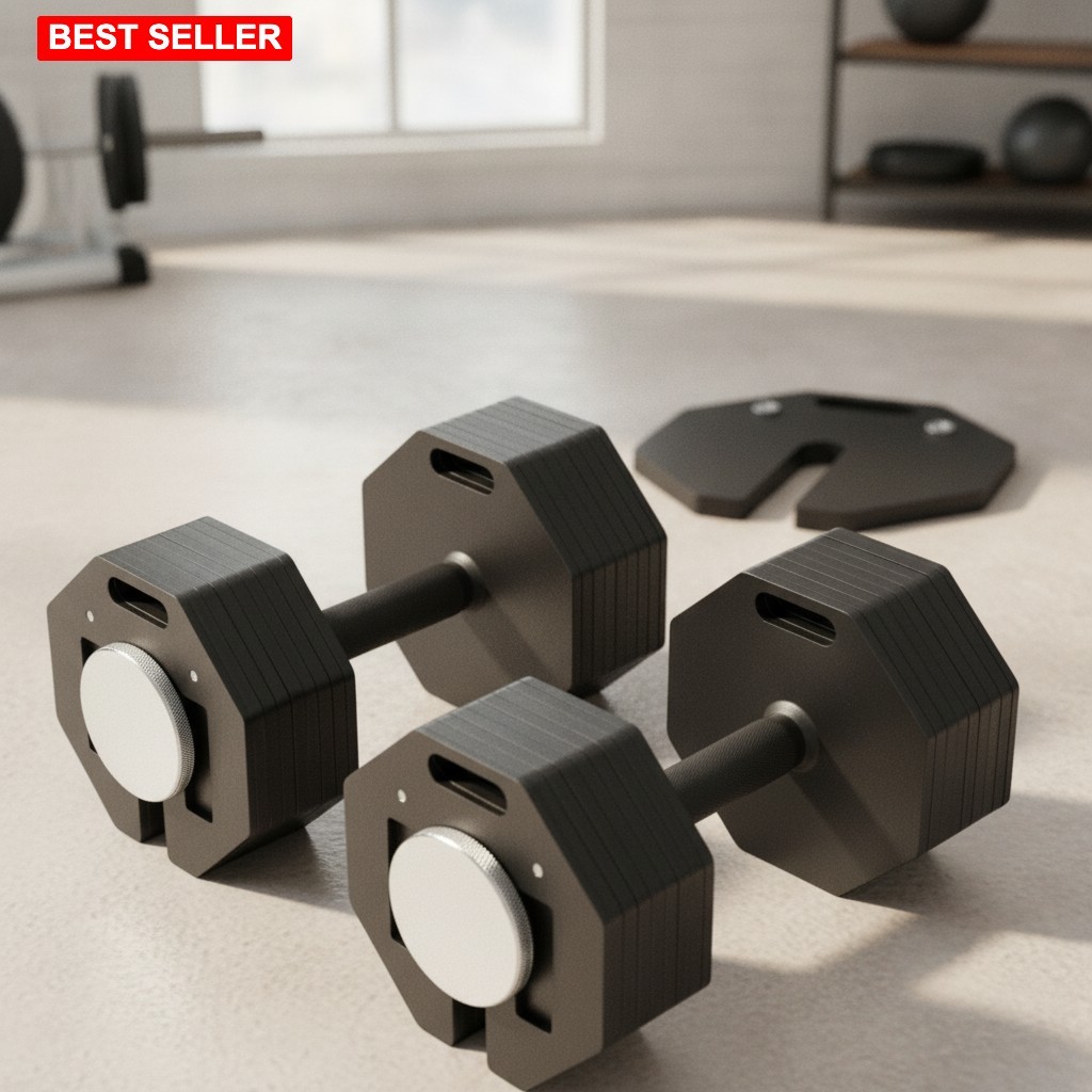Dumbbells Set 90lb Adjustable Weight Fitness Equipment Home Gym Black Alloy S...