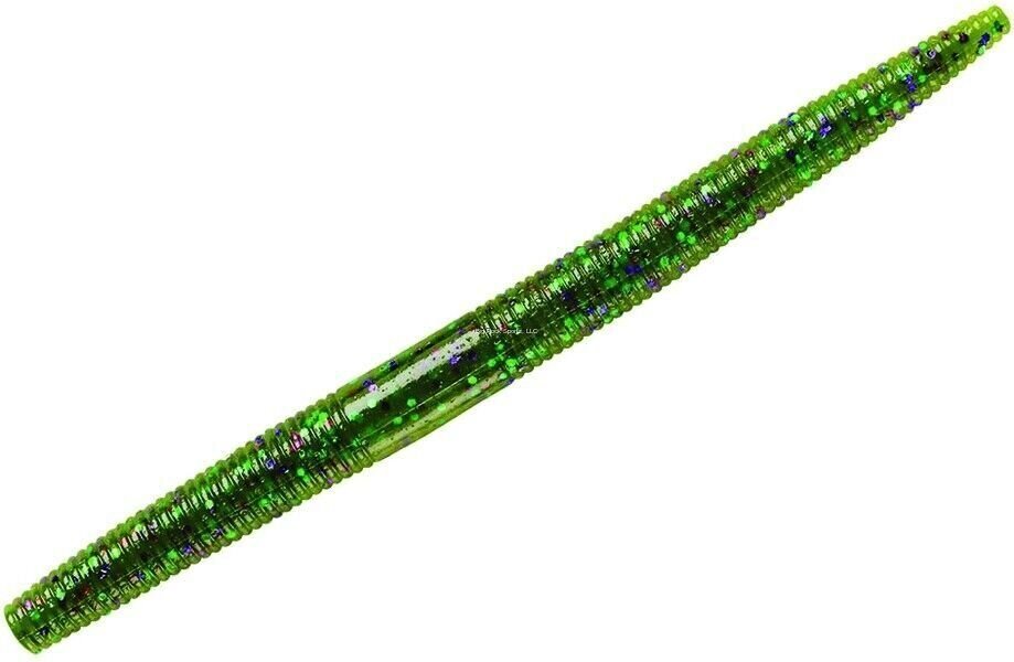 Yum Dinger Worm Bass Fishing Soft Bait w/Hook Slot 5 In Mardi Gras 8/Pk YDG5142