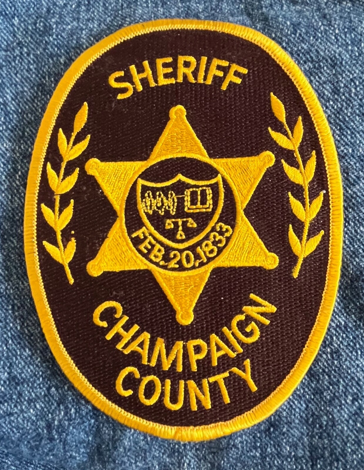 Champaign County Illinois IL Sheriff Shoulder Patch Unsewn Vintage